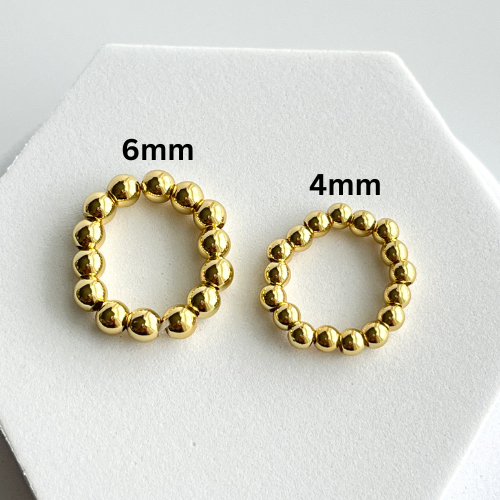 18k Gold Filled Beaded Rings
