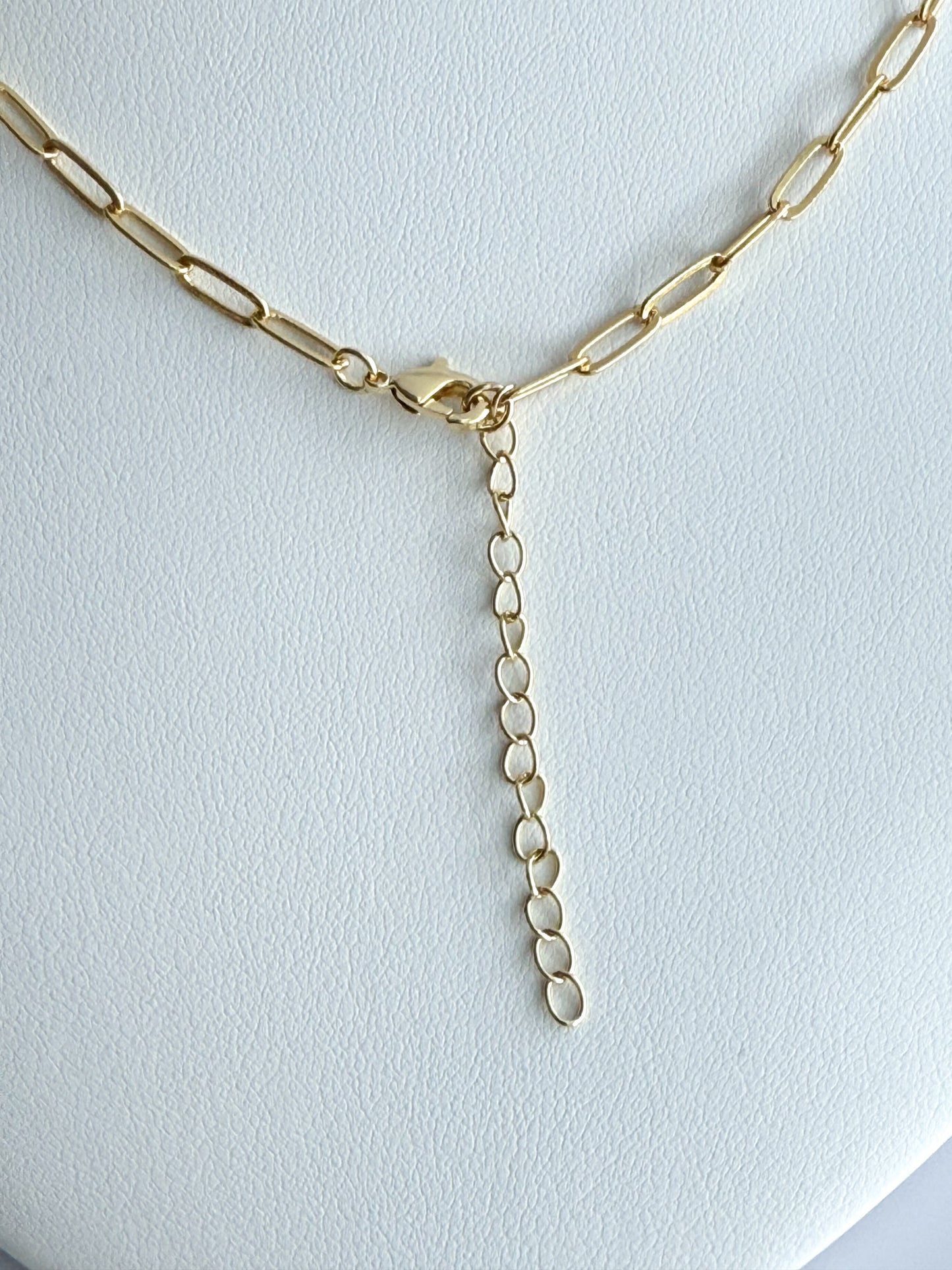 Green Heart Paperclip Necklace