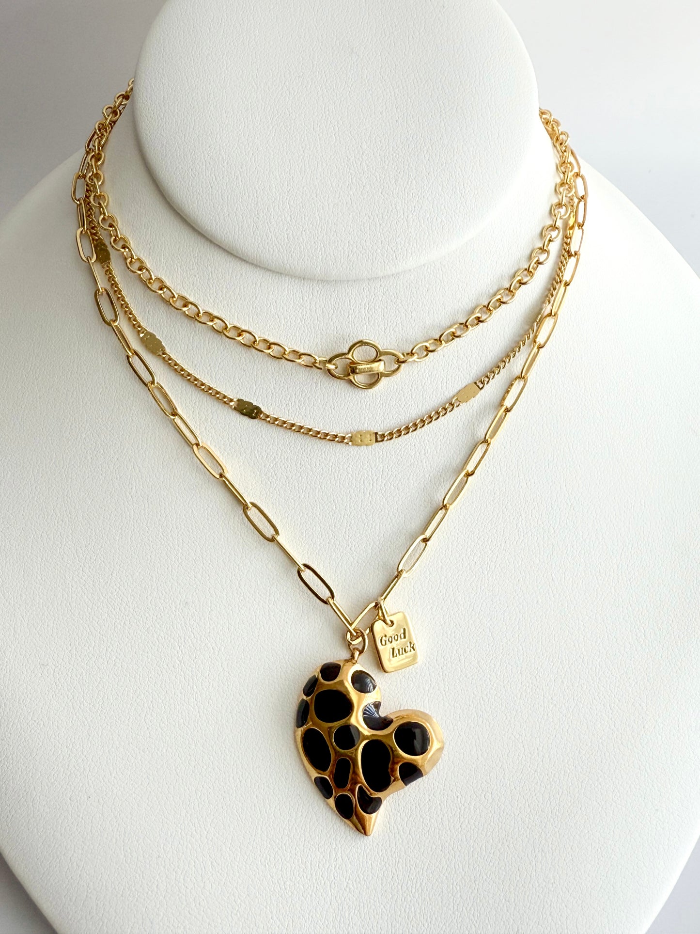 Black Heart Paperclip Necklace