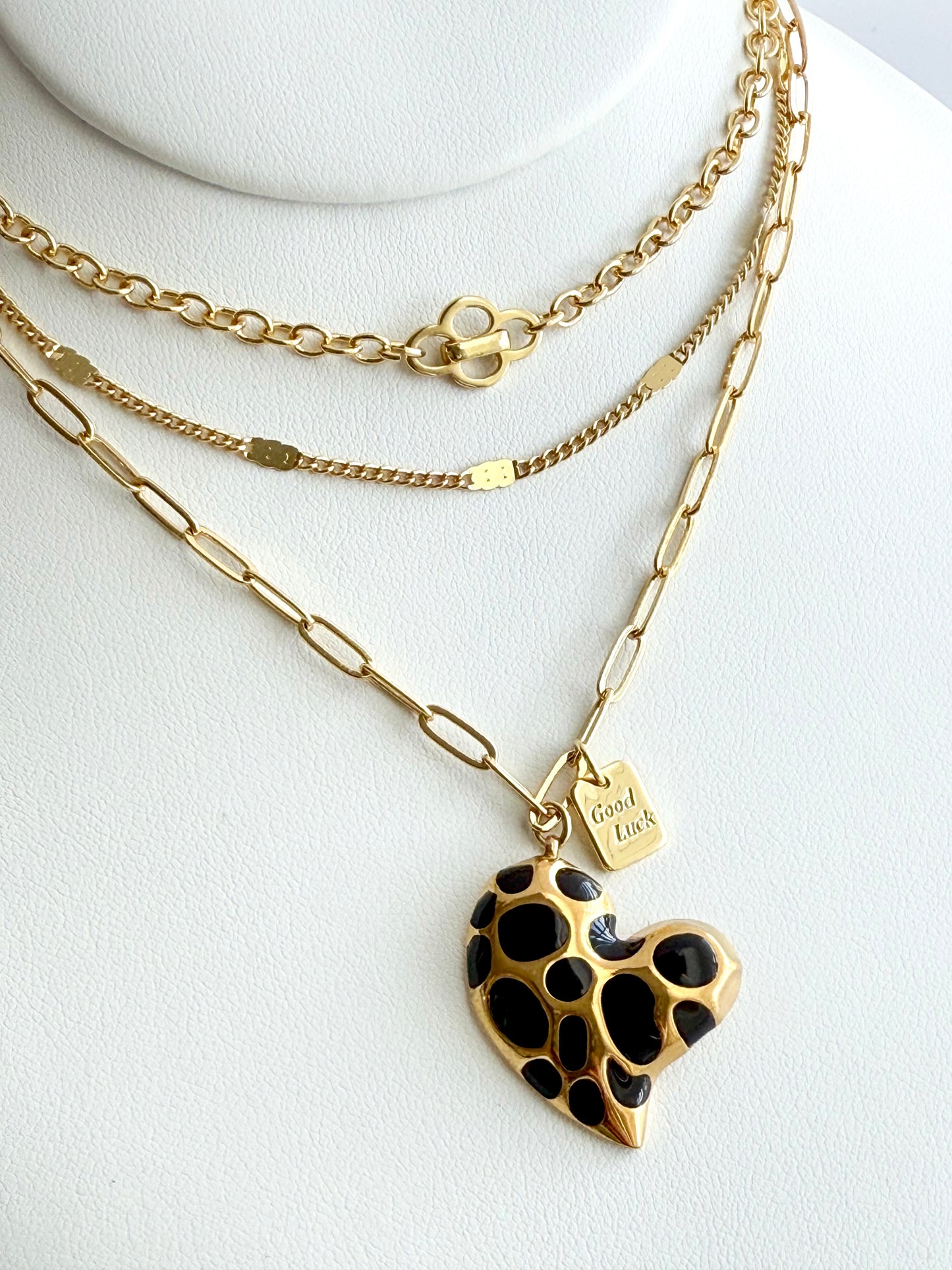 Black Heart Paperclip Necklace
