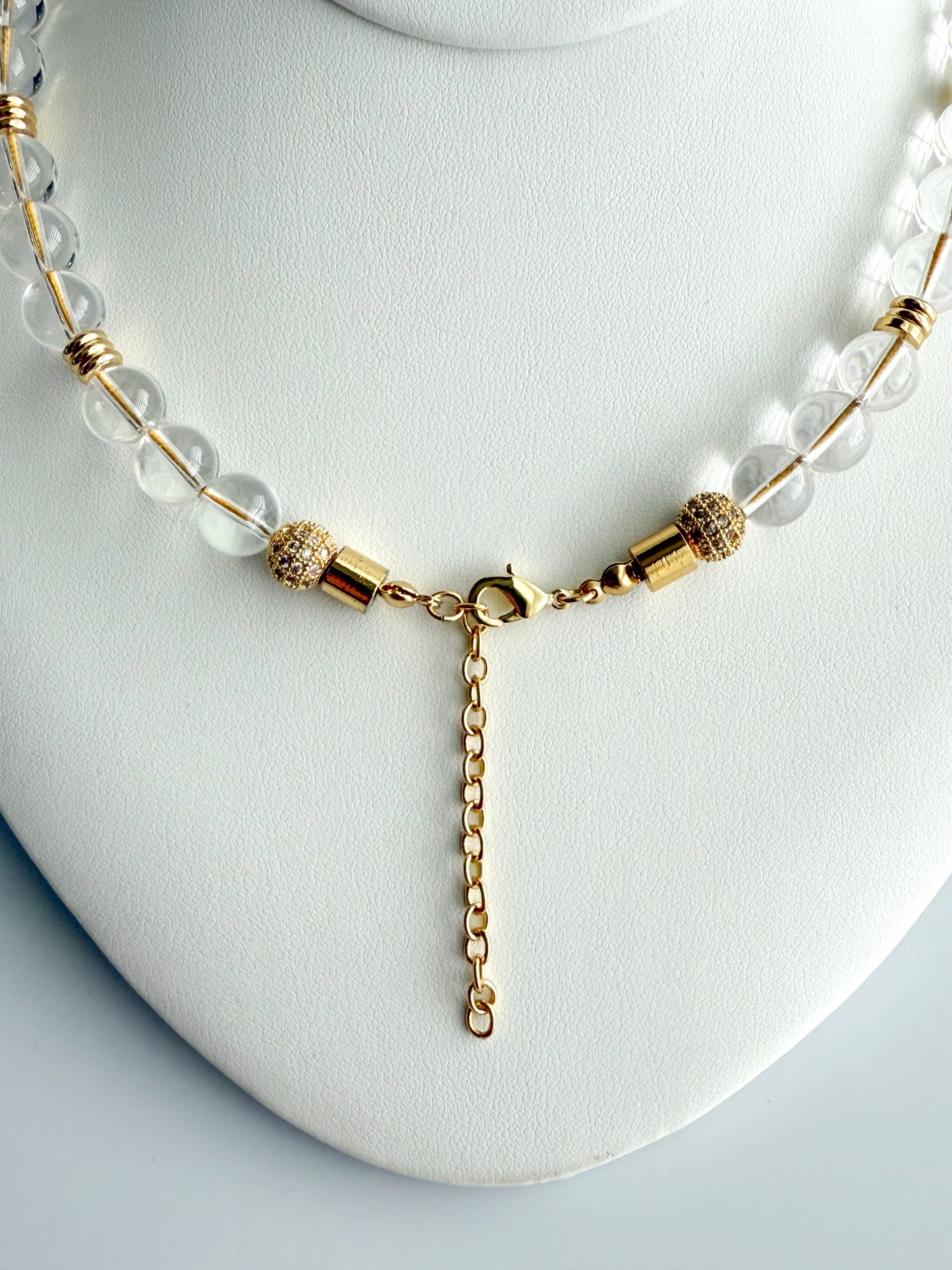 Clear Crystal Quartz Beaded Necklace