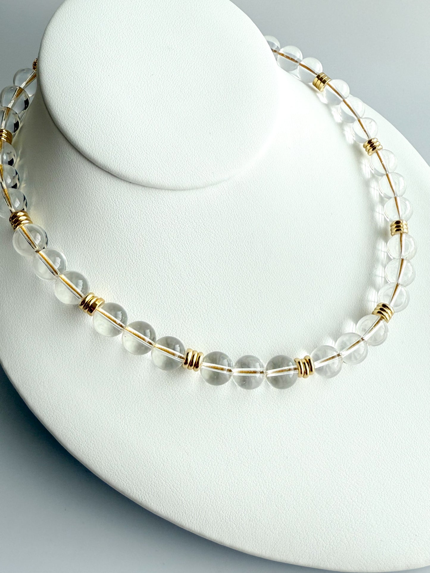 Clear Crystal Quartz Beaded Necklace