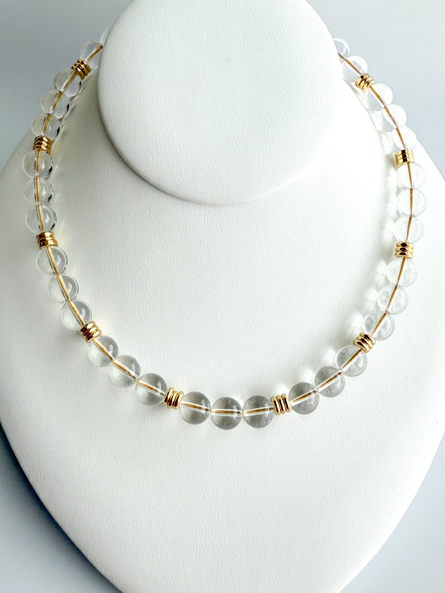 Clear Crystal Quartz Beaded Necklace