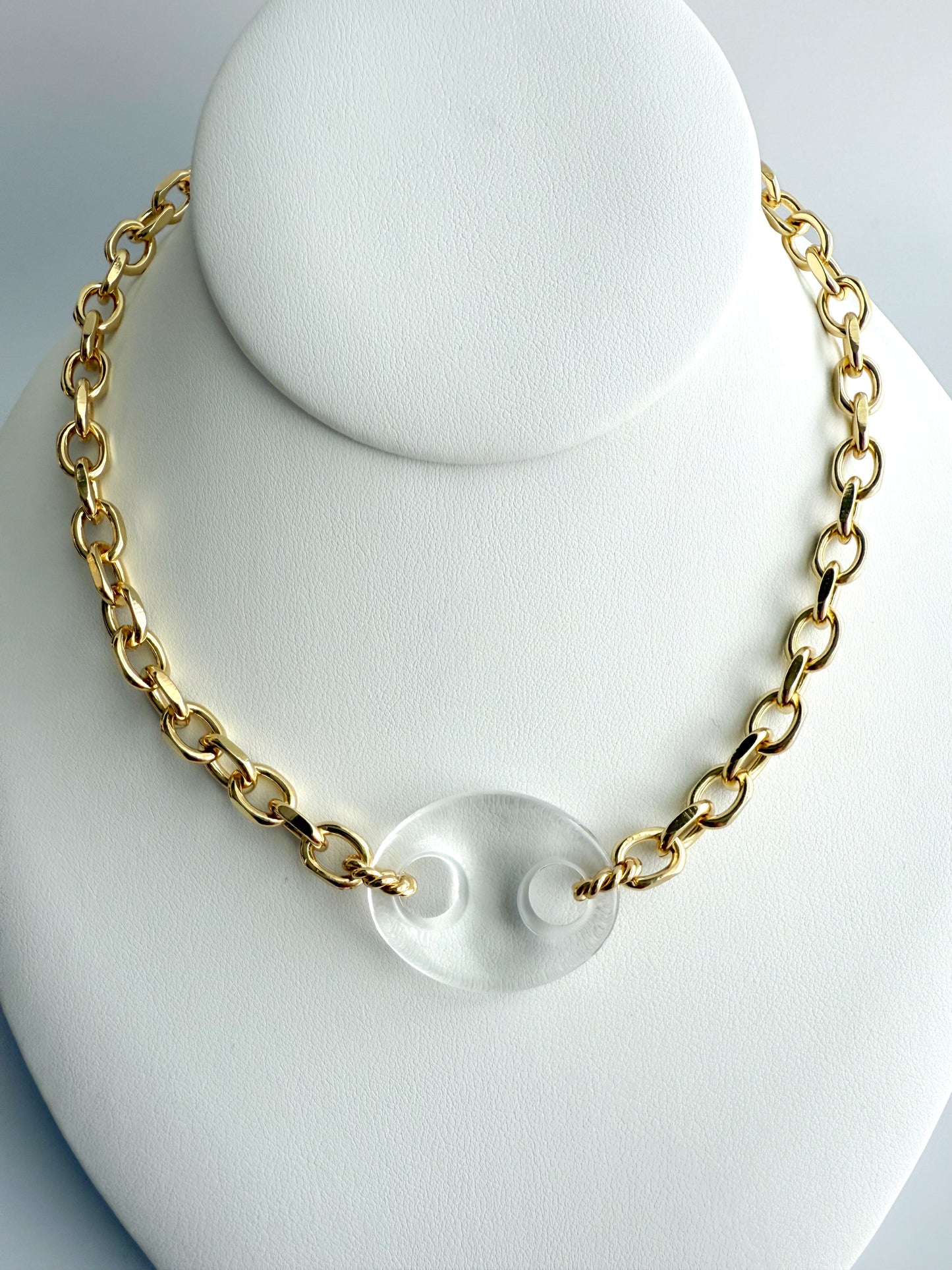 Clear Pig Nose Chain Necklace