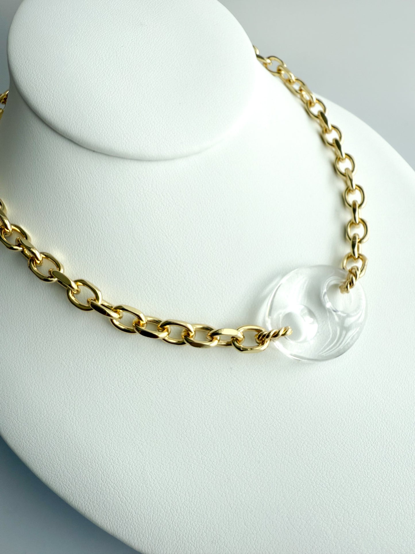 Clear Pig Nose Chain Necklace