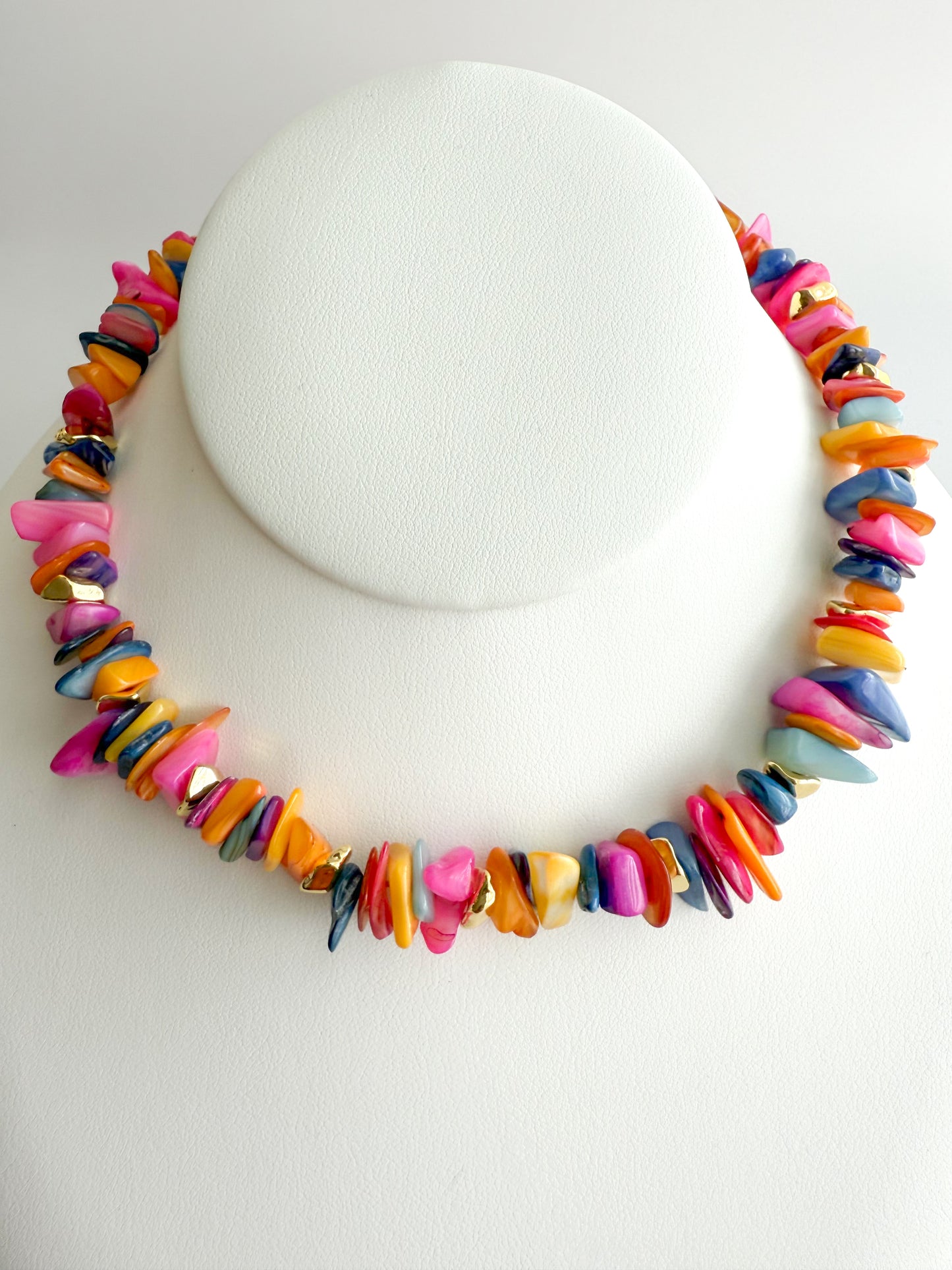 Mother of Pearl Chip Beaded Necklace - Limited Edition