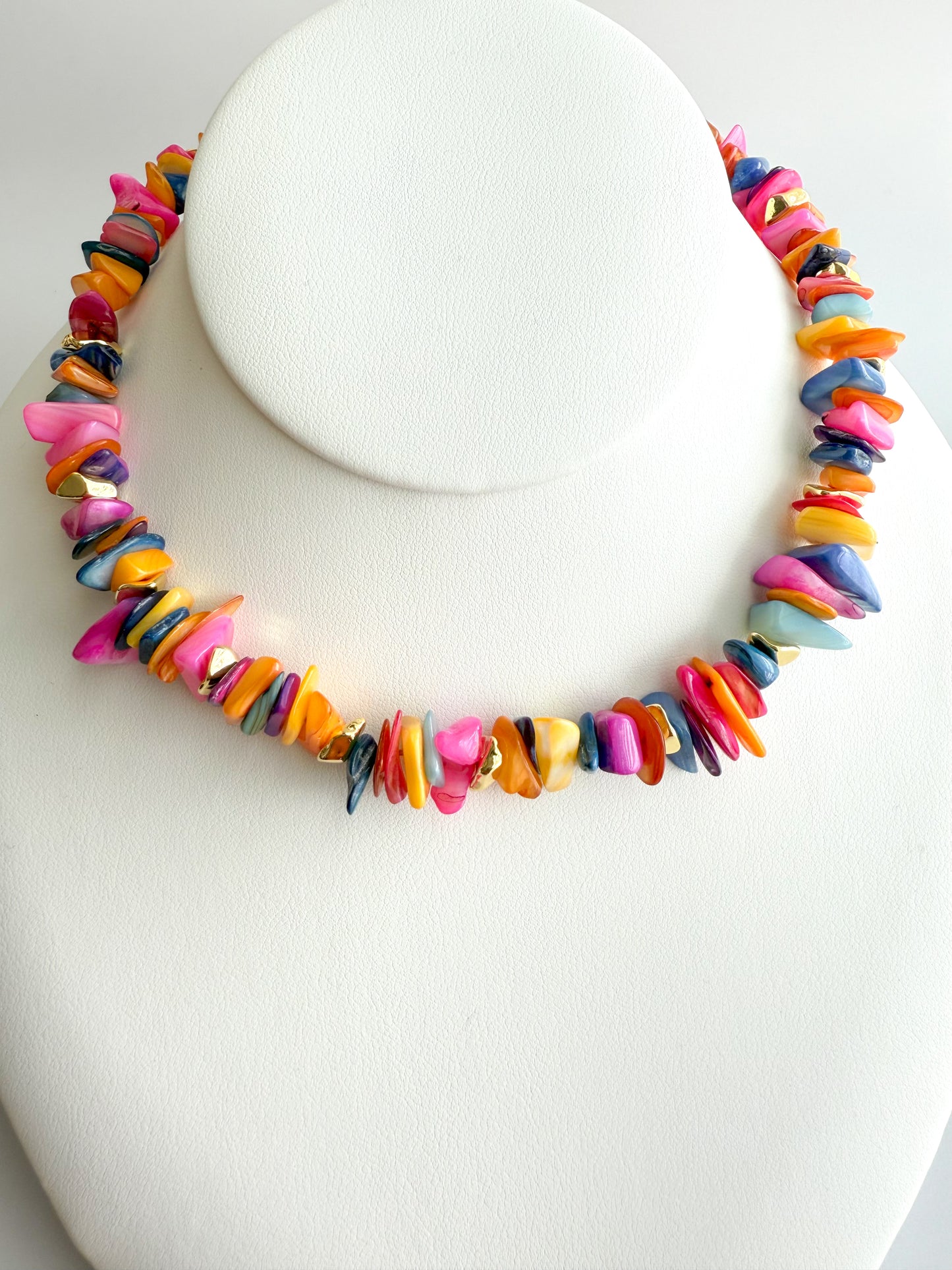 Mother of Pearl Chip Beaded Necklace - Limited Edition