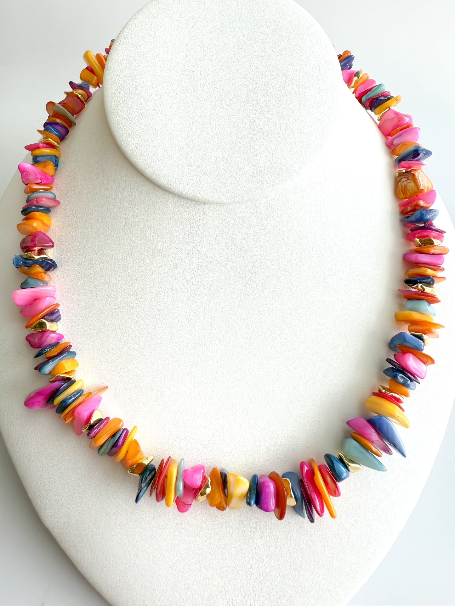 Mother of Pearl Chip Beaded Necklace - Limited Edition