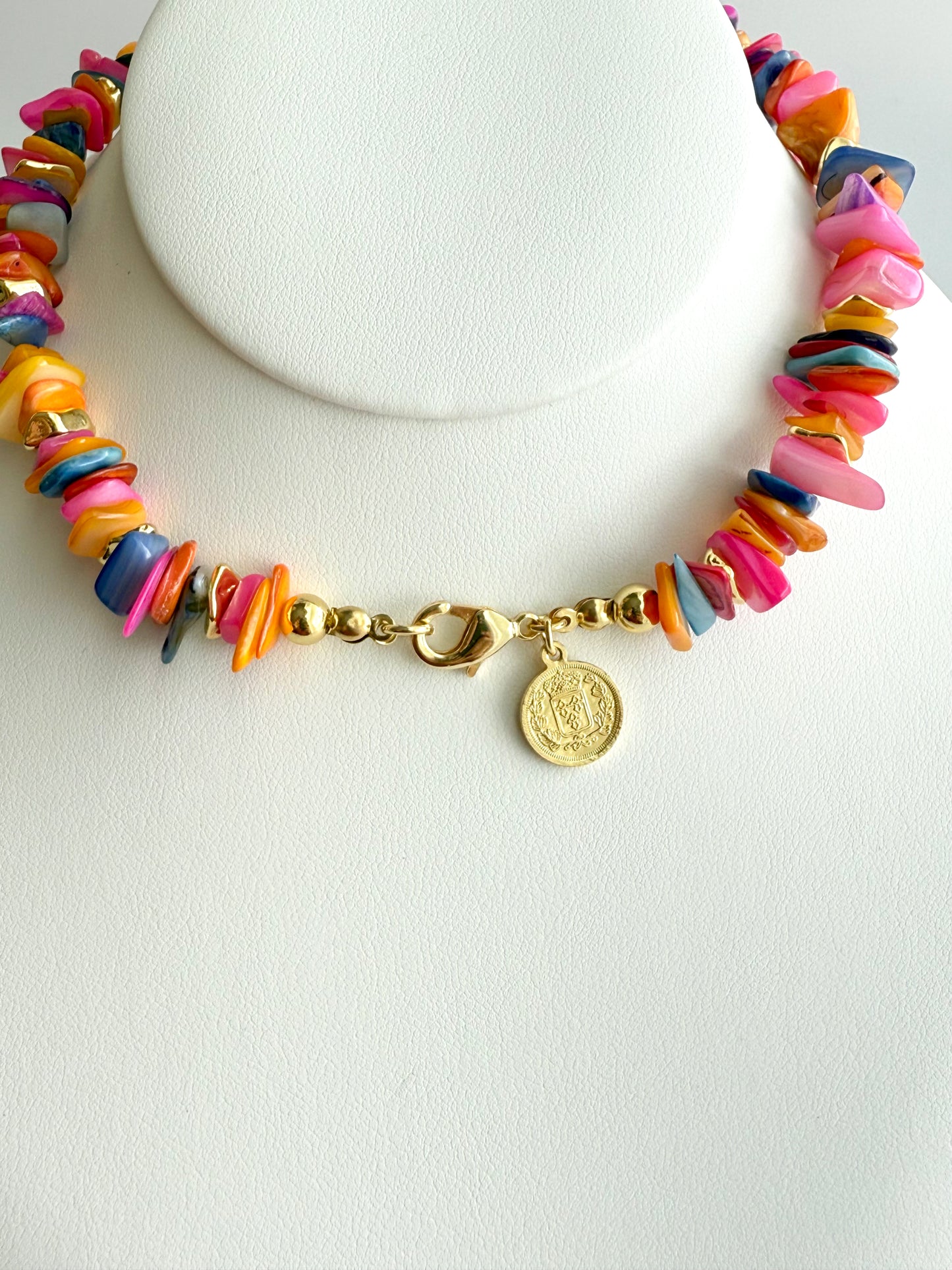 Mother of Pearl Chip Beaded Necklace - Limited Edition