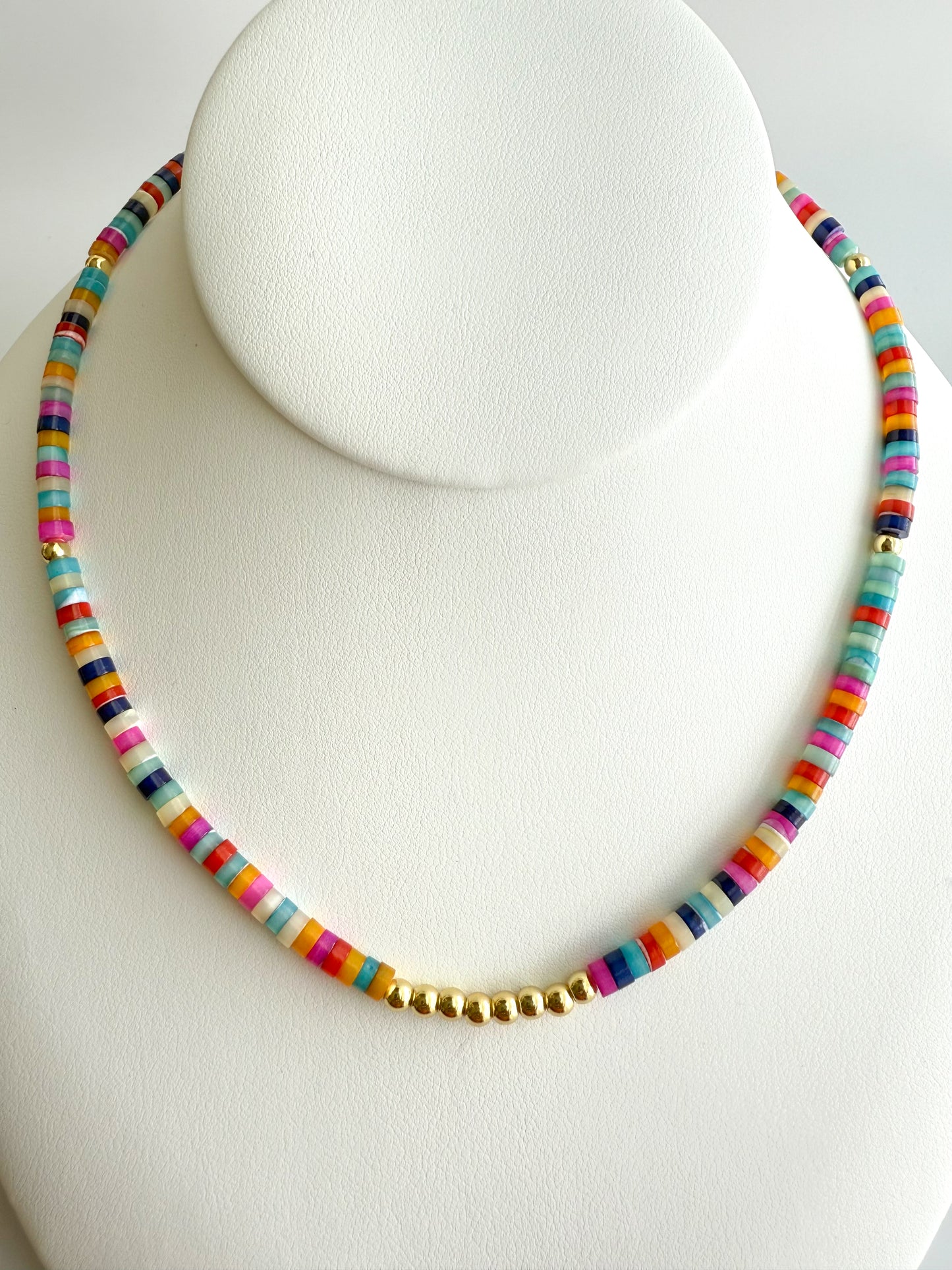Mother of Pearl Heishi Beaded Necklace - Limited Edition