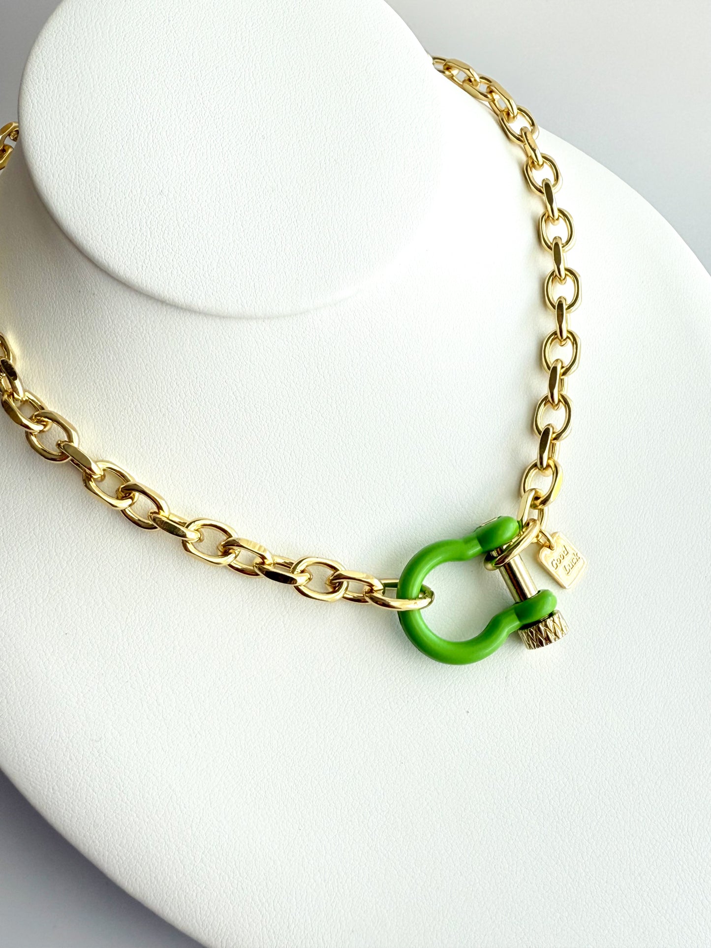 Green Horseshoe Necklace