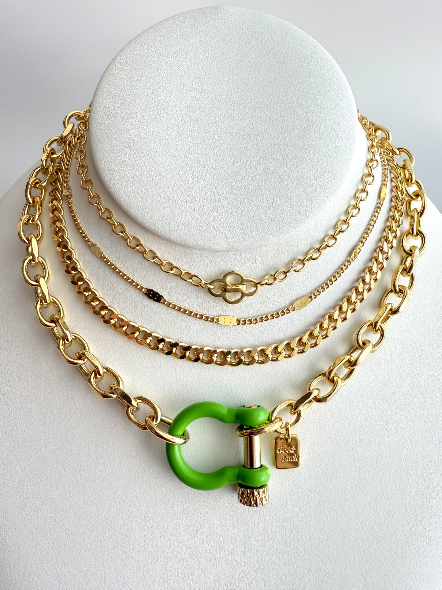 Green Horseshoe Necklace