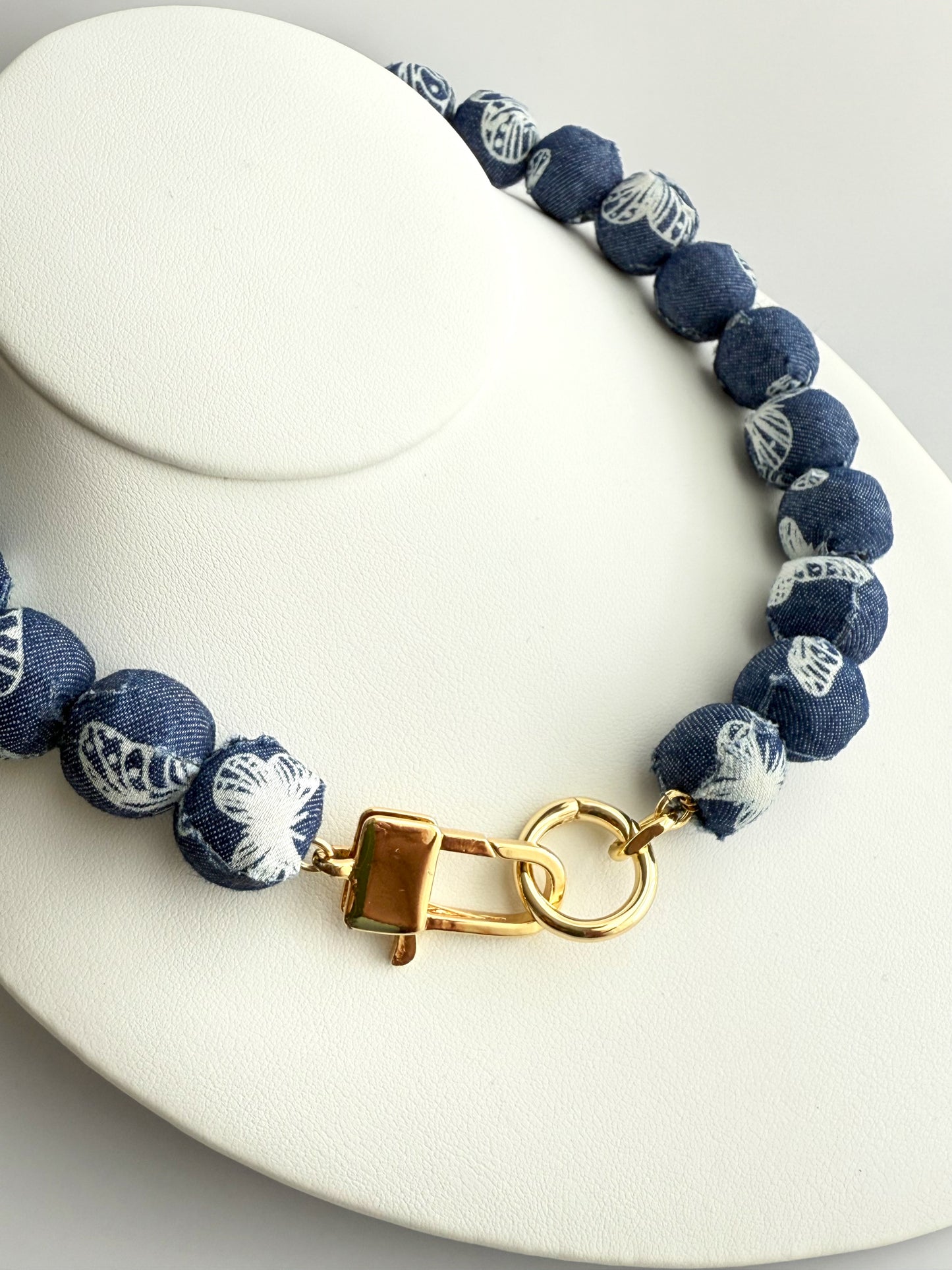 Distressed Denim Necklace