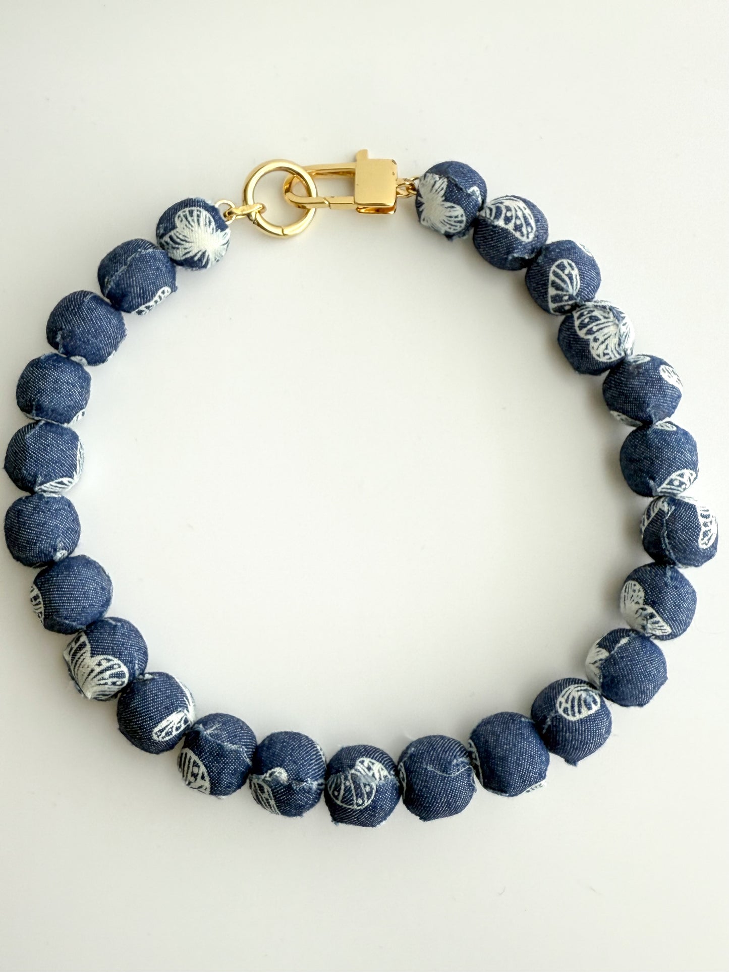 Distressed Denim Necklace