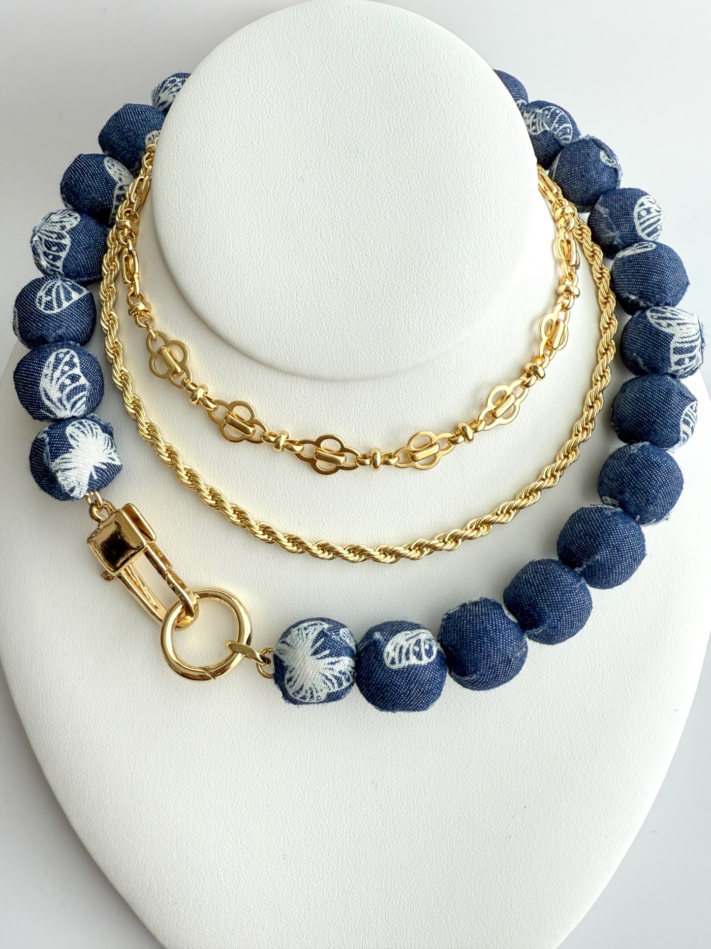 Distressed Denim Necklace