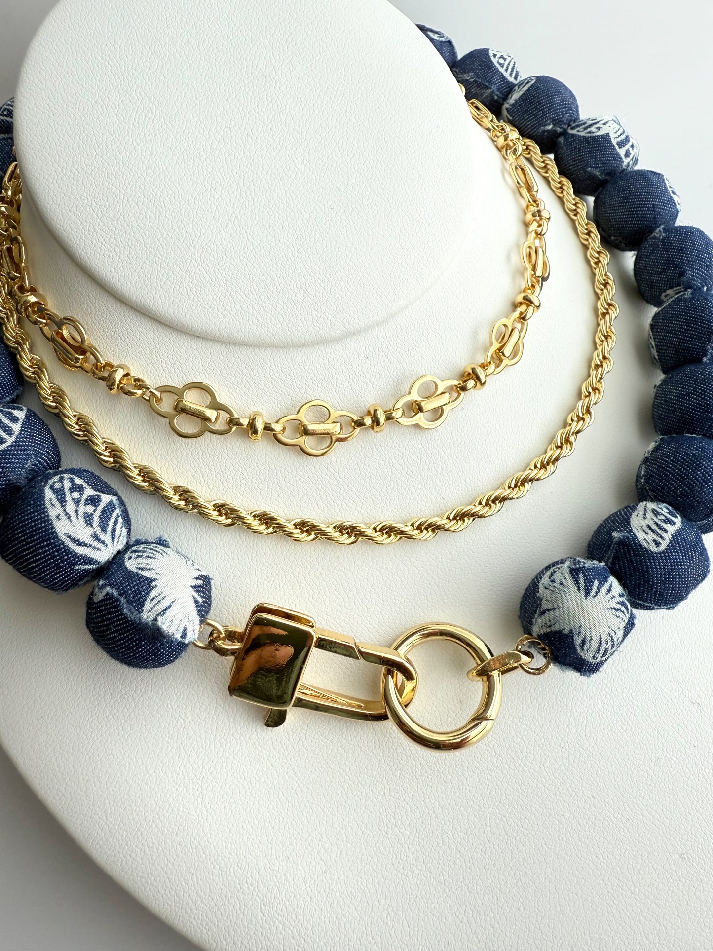 Distressed Denim Necklace