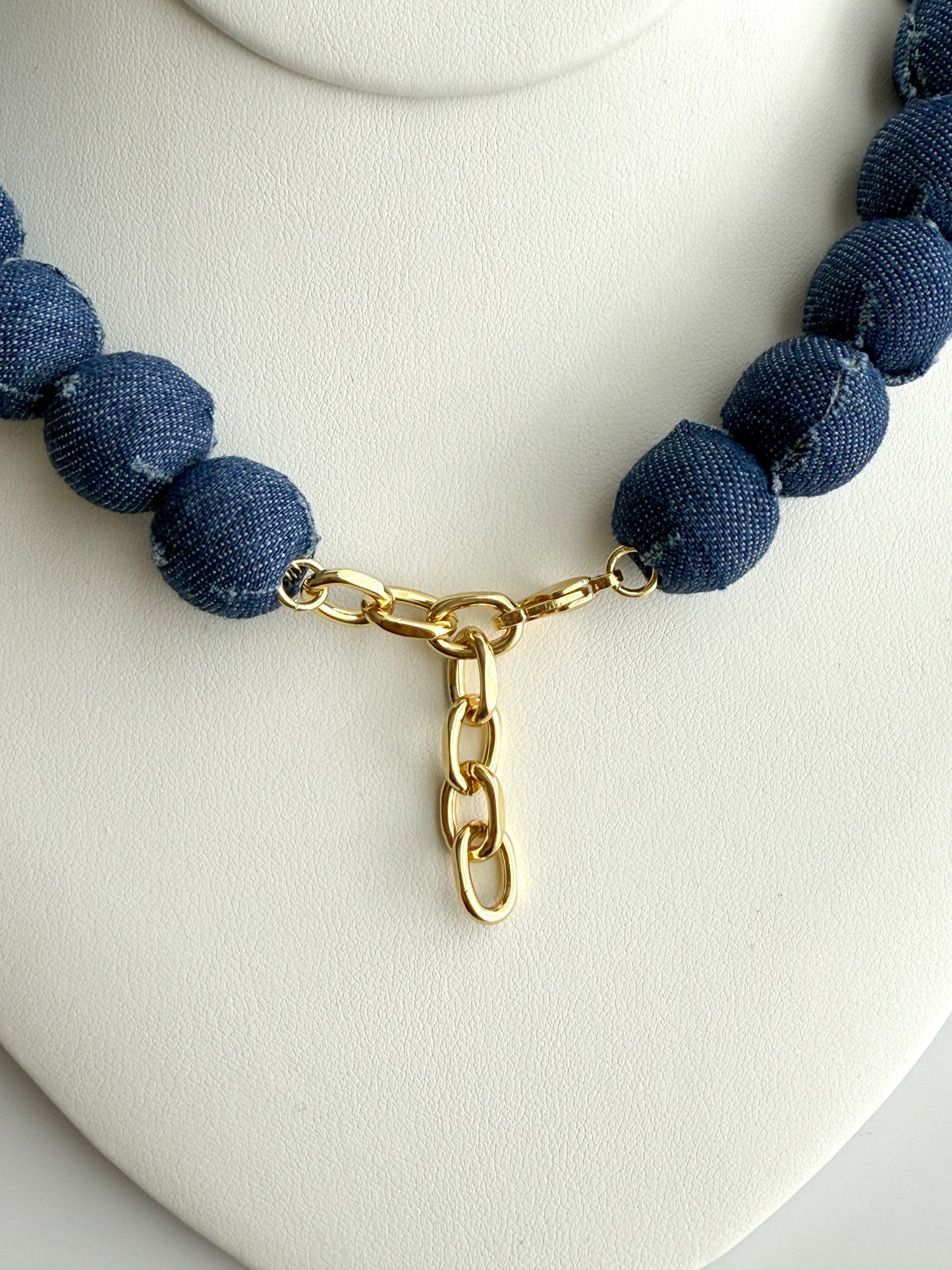 Dark Blue Denim Necklace