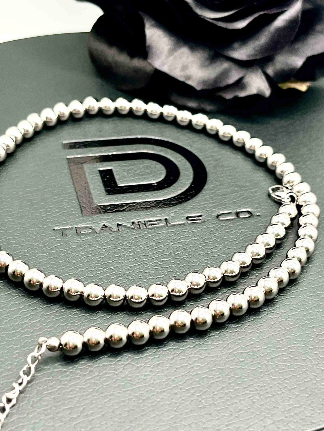 6mm Stainless Steel Beaded Necklace
