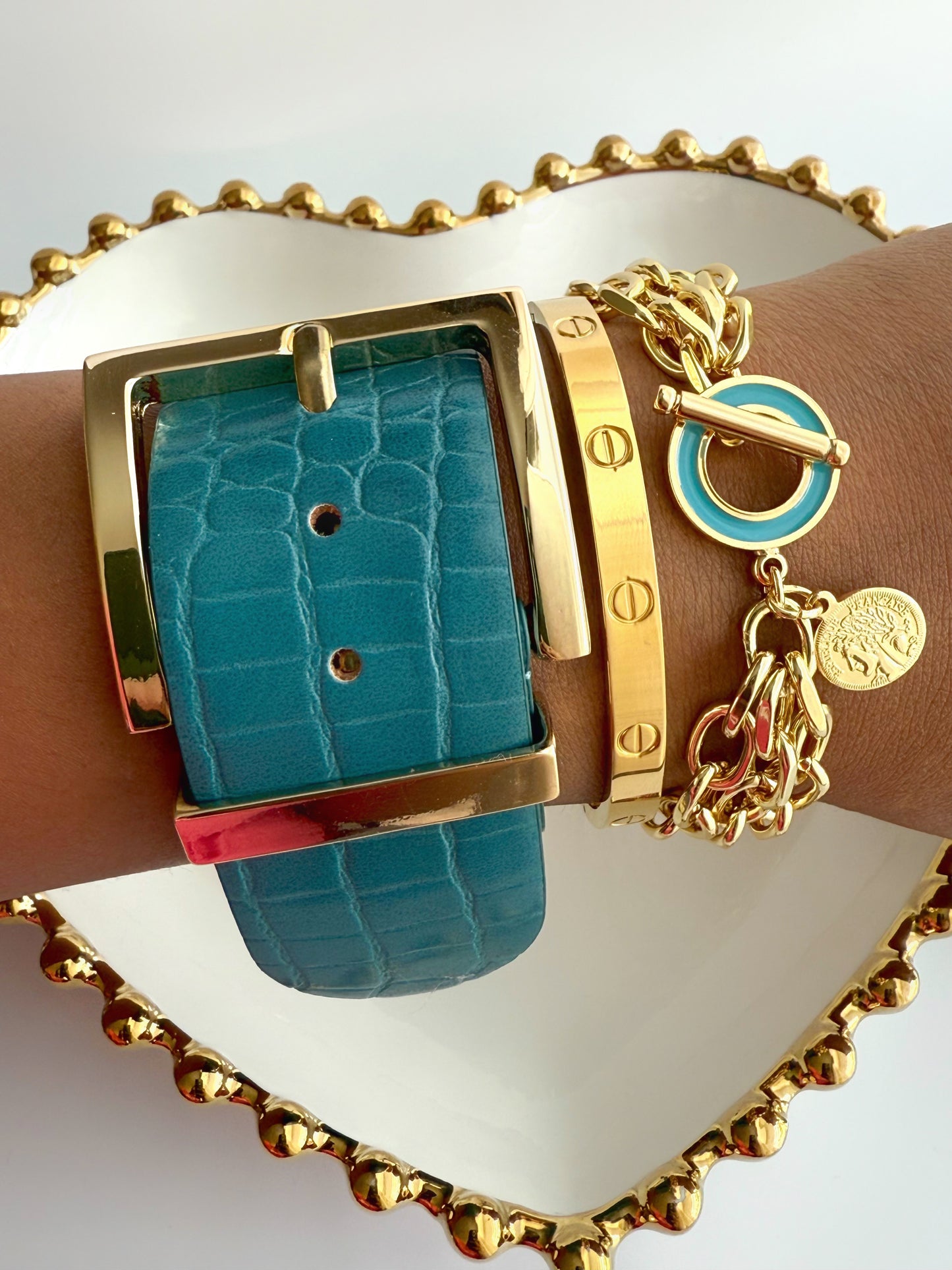 PU Croc Leather Bracelet