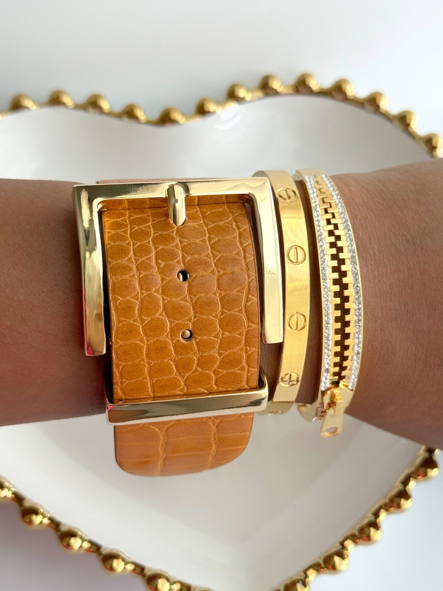 PU Croc Leather Bracelet