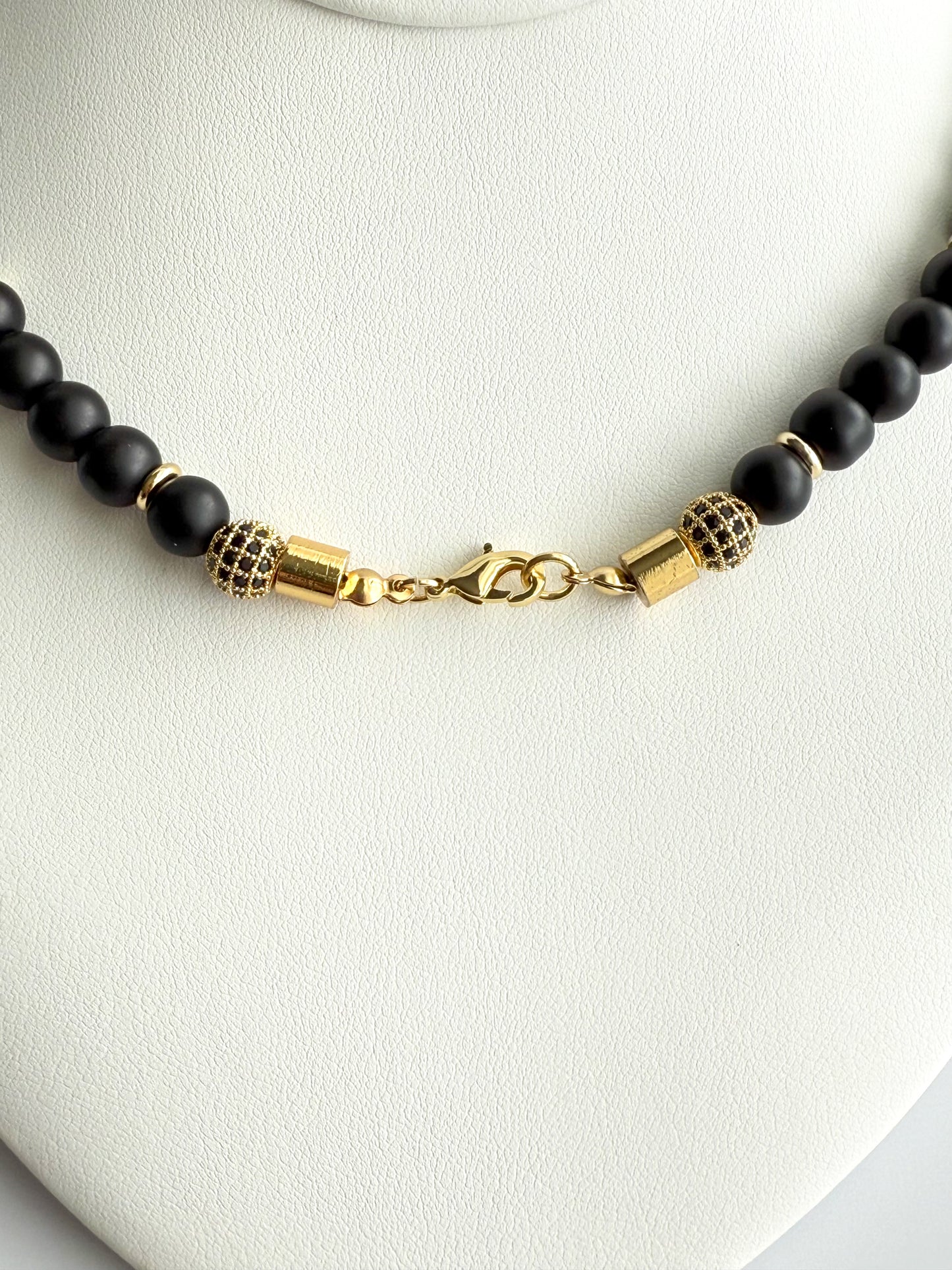 Matte Black Onyx Beaded Necklace