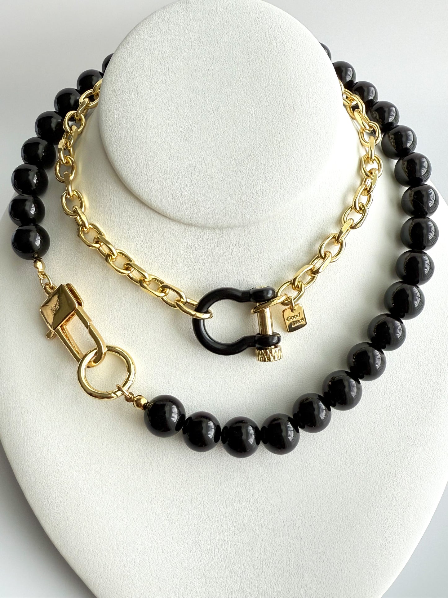 Matte Black Onyx Beaded Necklace