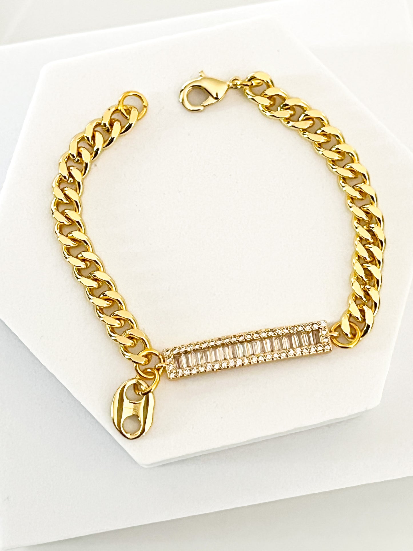 18K Gold Filled Cuban Bar Bracelet