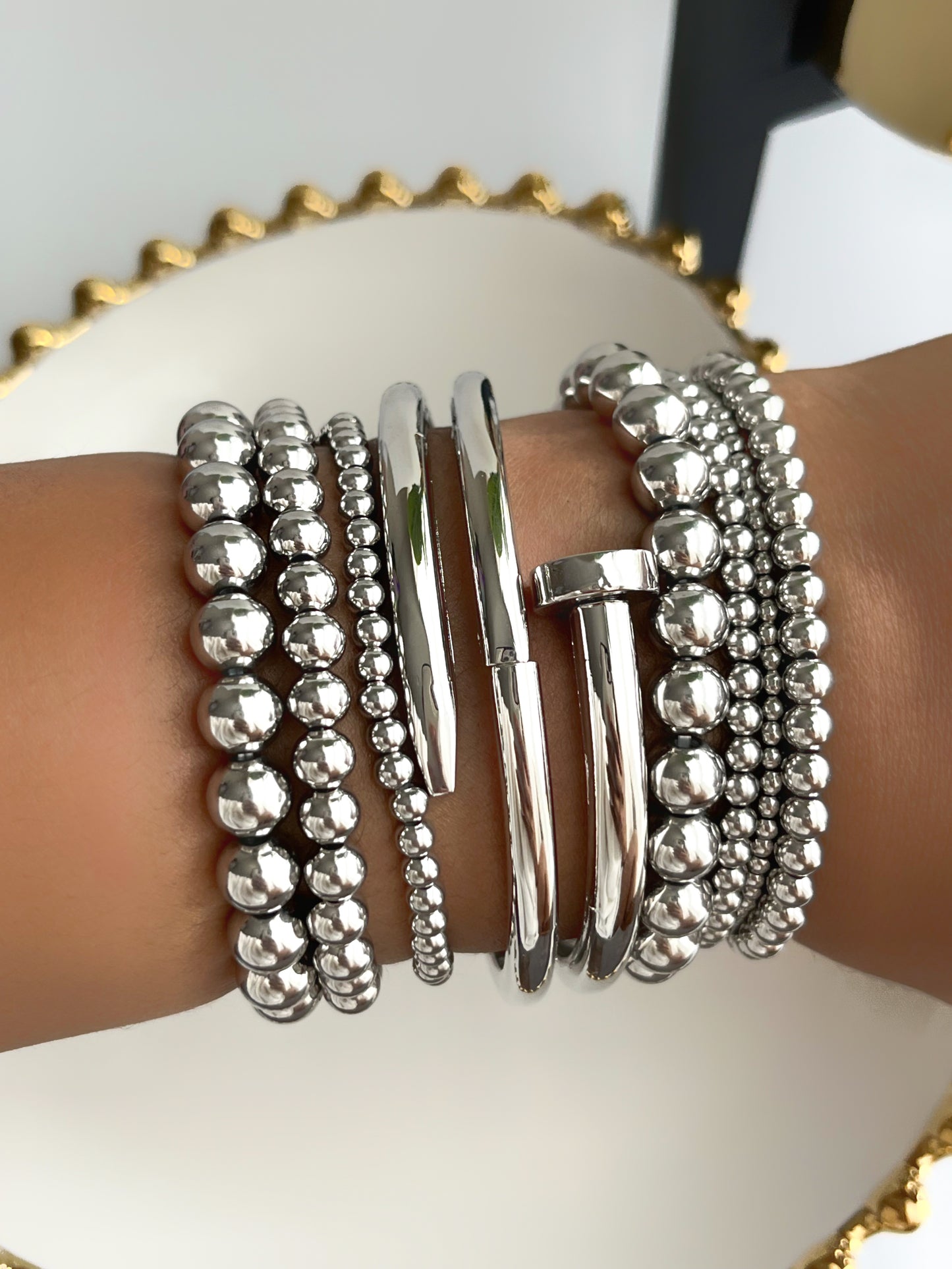 Stainless Steel Beaded Bracelets