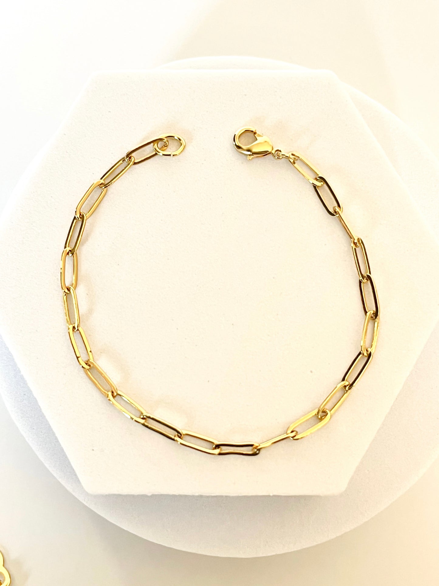 18K Gold Filled Small Paperclip Bracelet