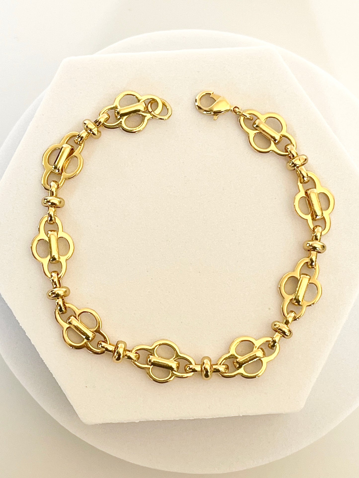 18k Gold Filled Clover Bracelet