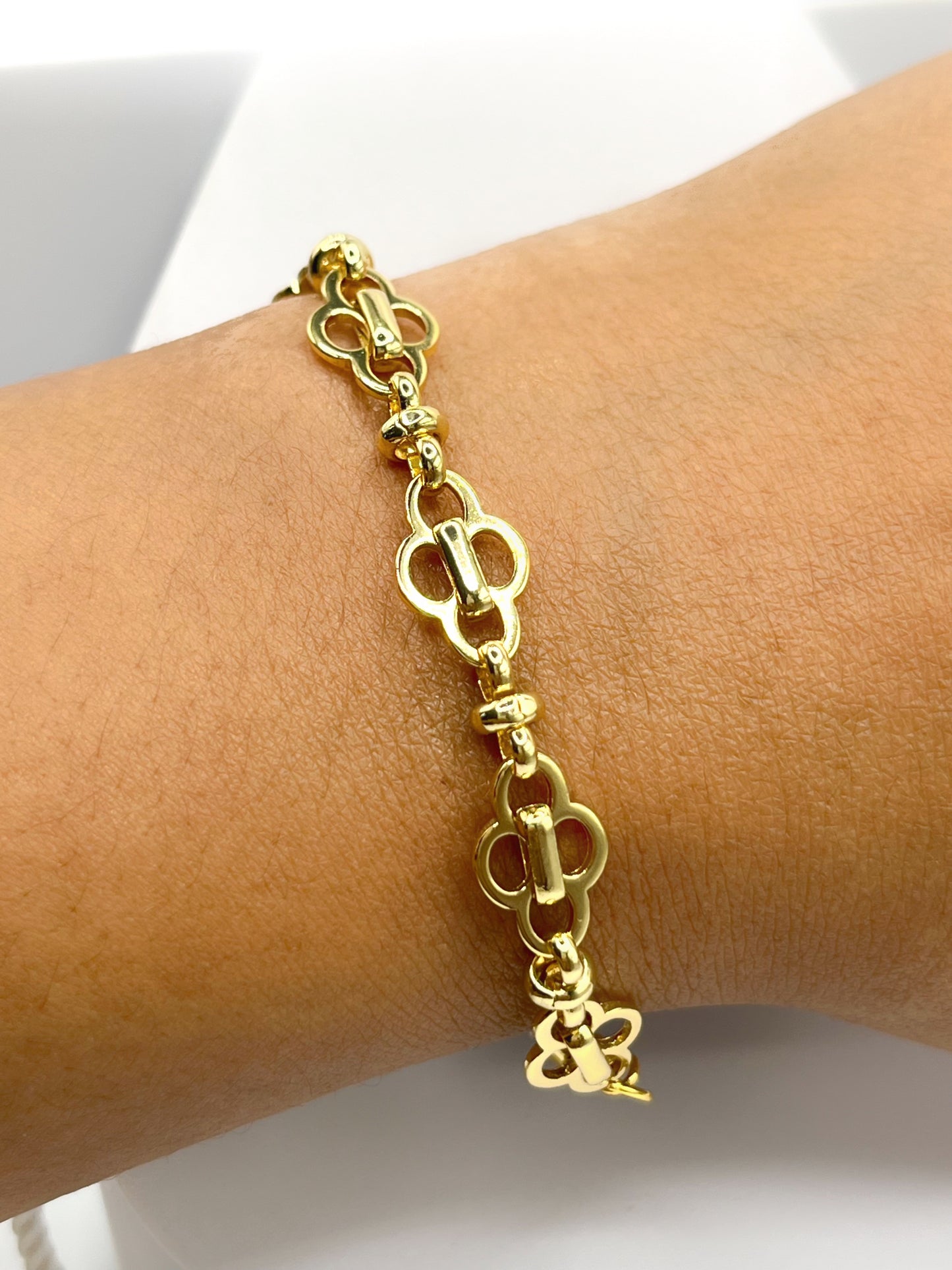 18k Gold Filled Clover Bracelet