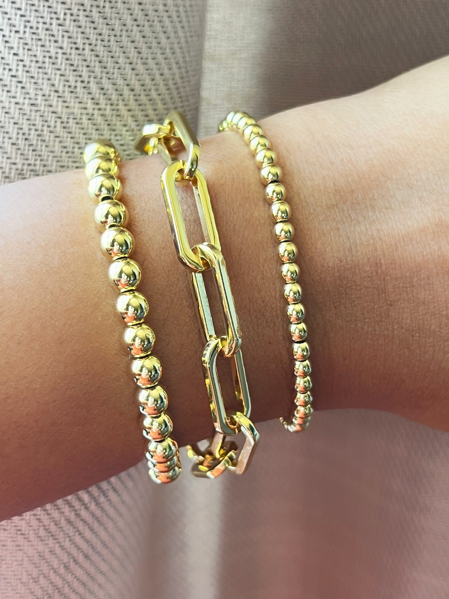24k Gold Filled Thick Paperclip Bracelet