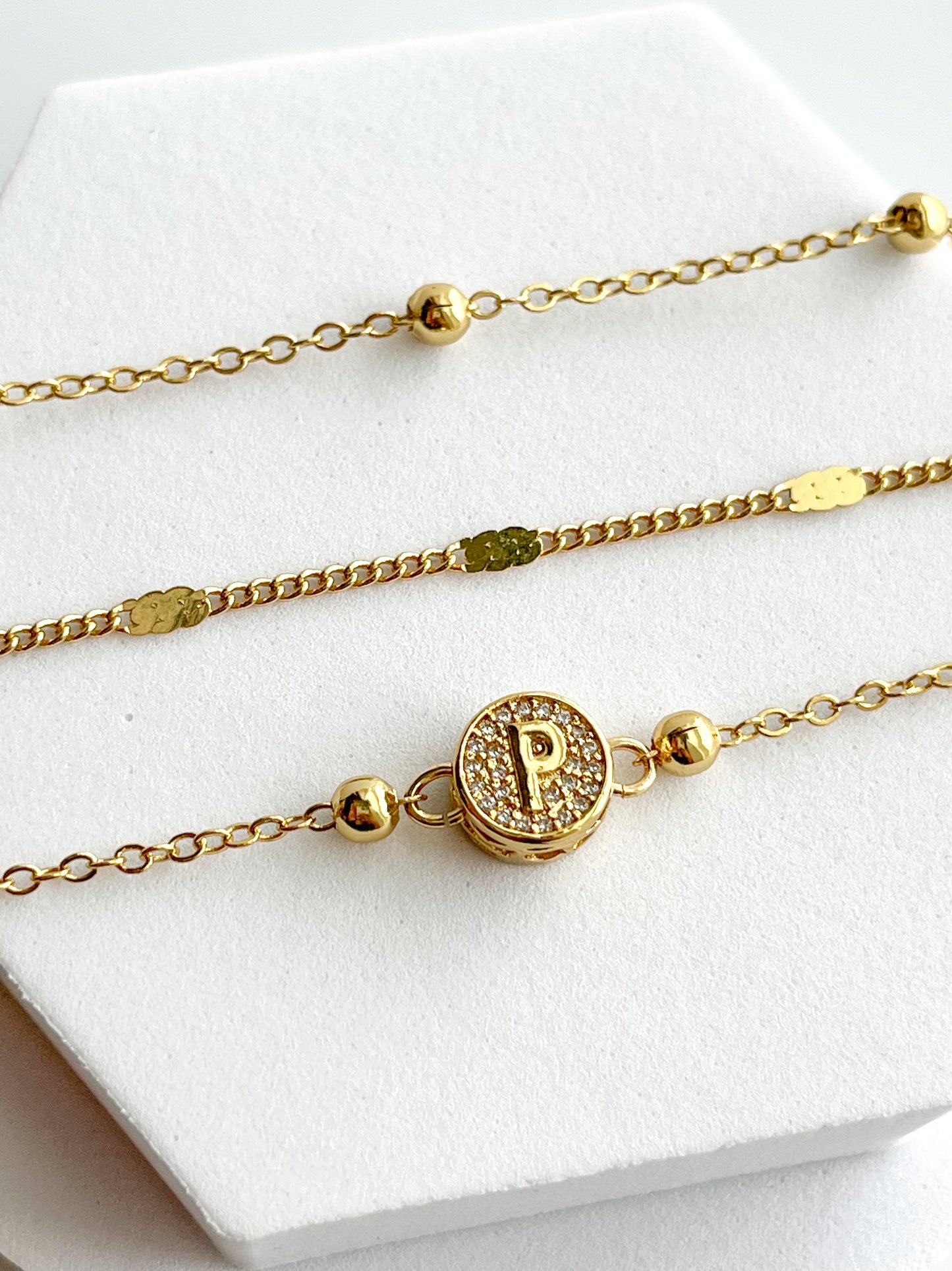 18K Gold Filled 3mm Curb Chain Bracelet