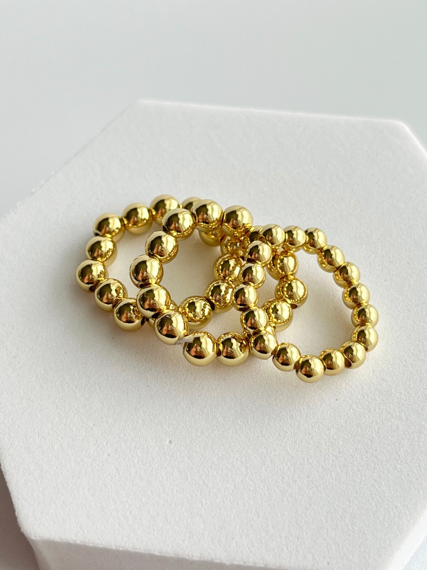 18k Gold Filled Beaded Rings