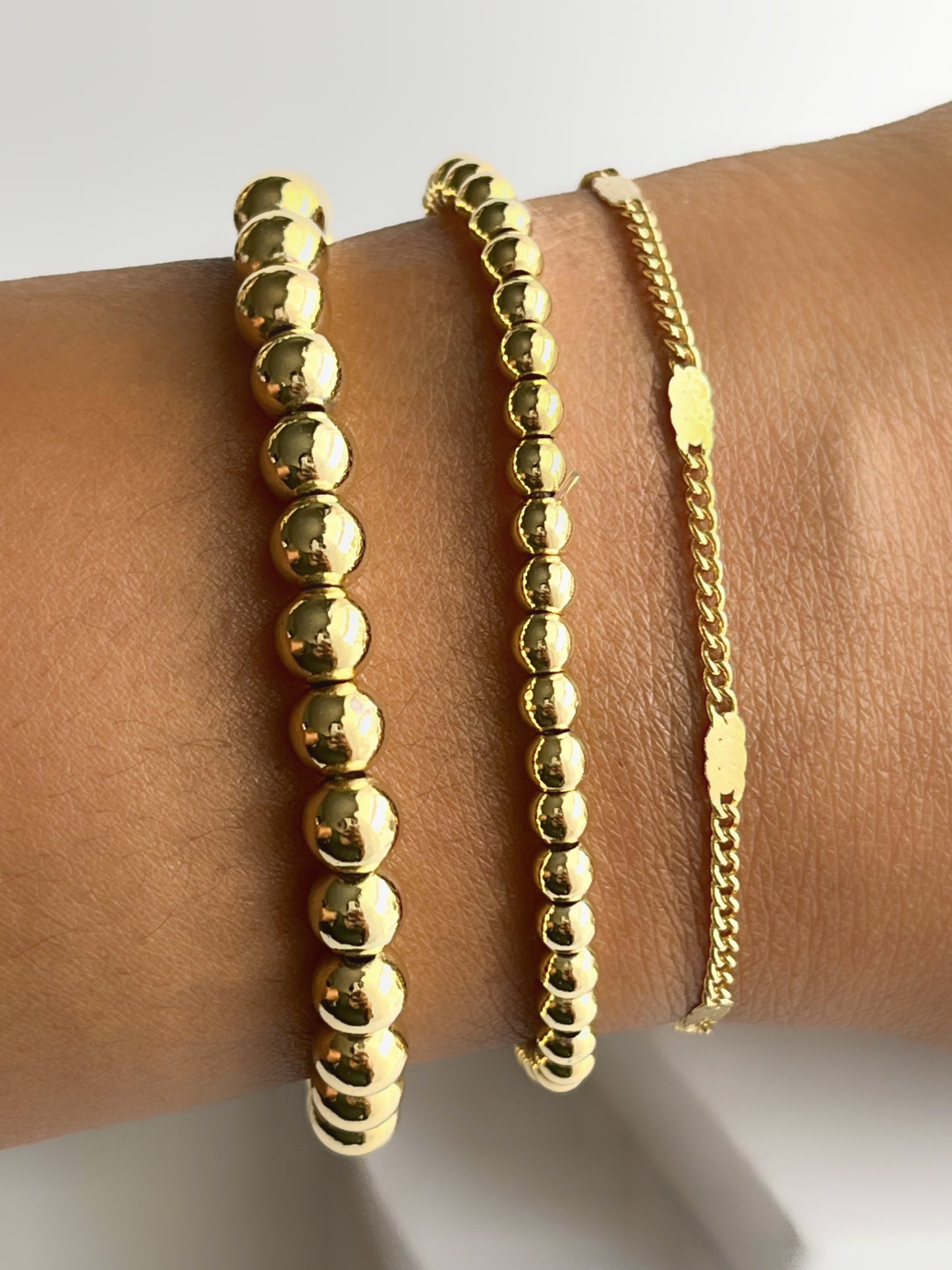 18K Gold Filled 3mm Curb Chain Bracelet
