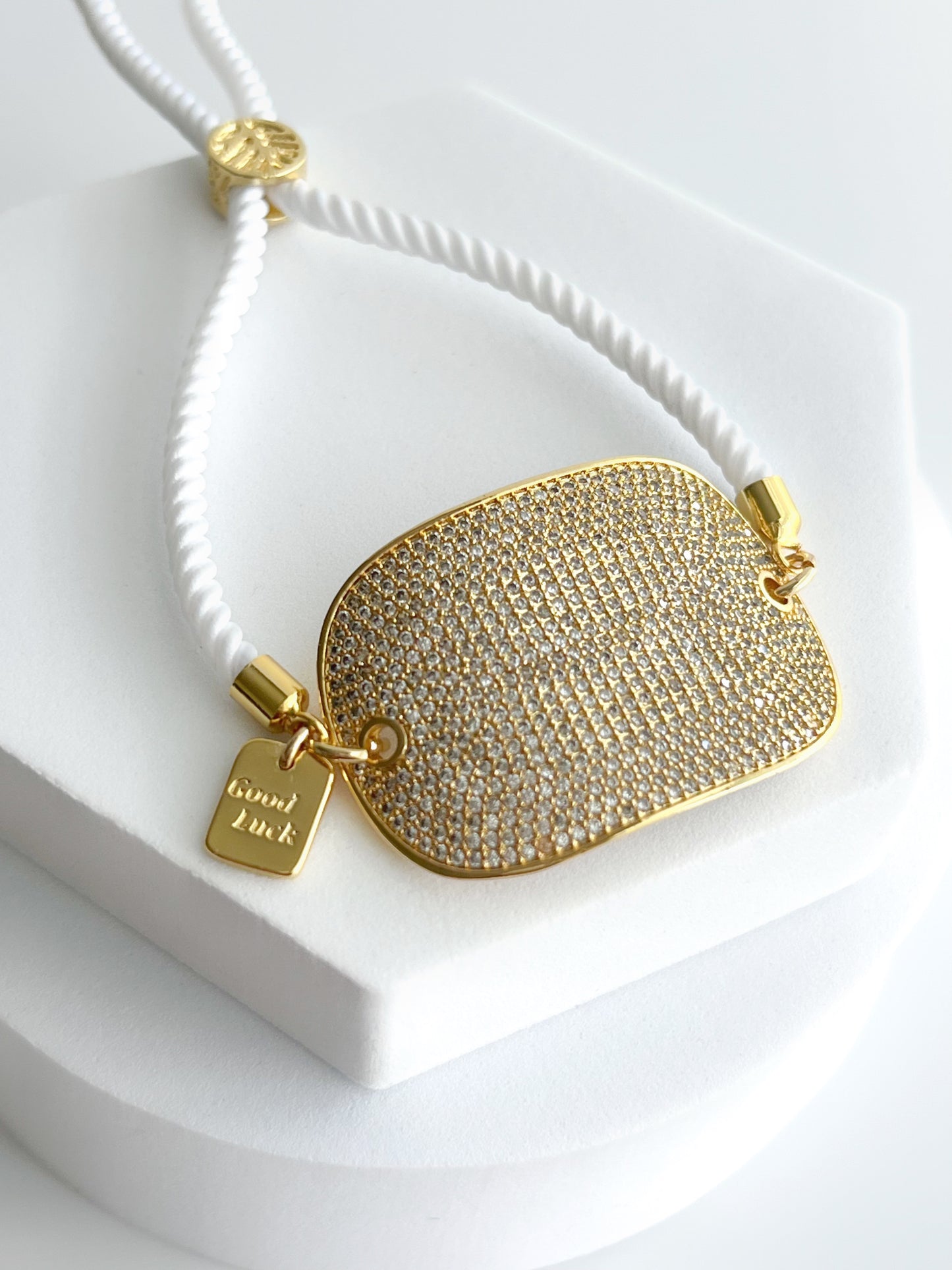 Oval CZ Adjustable Slider Bracelet
