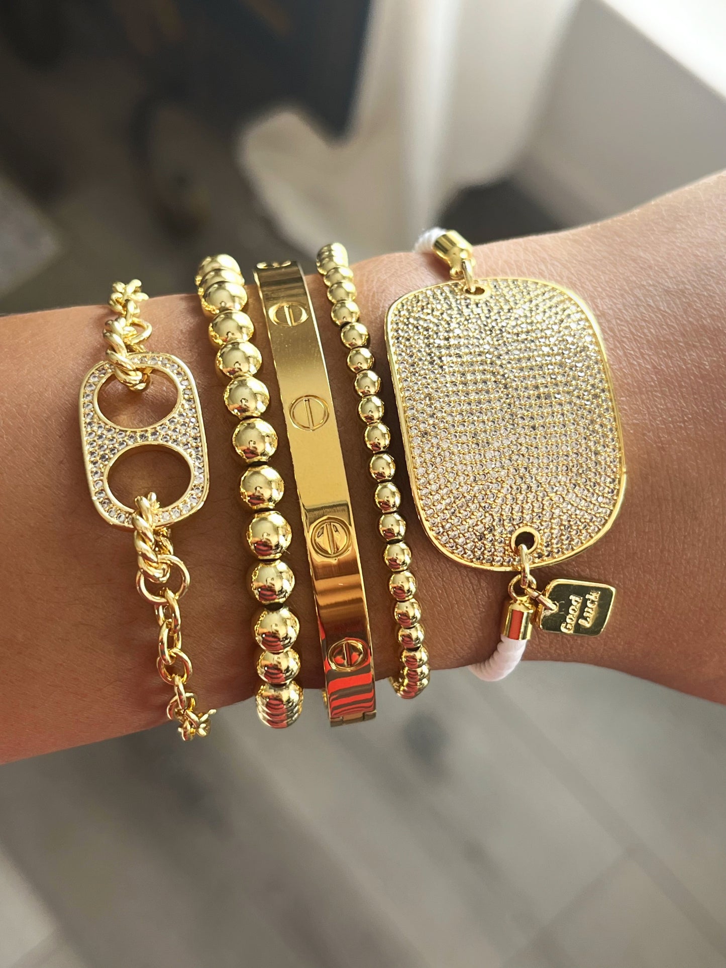 CZ Soda Tab Chain Bracelet