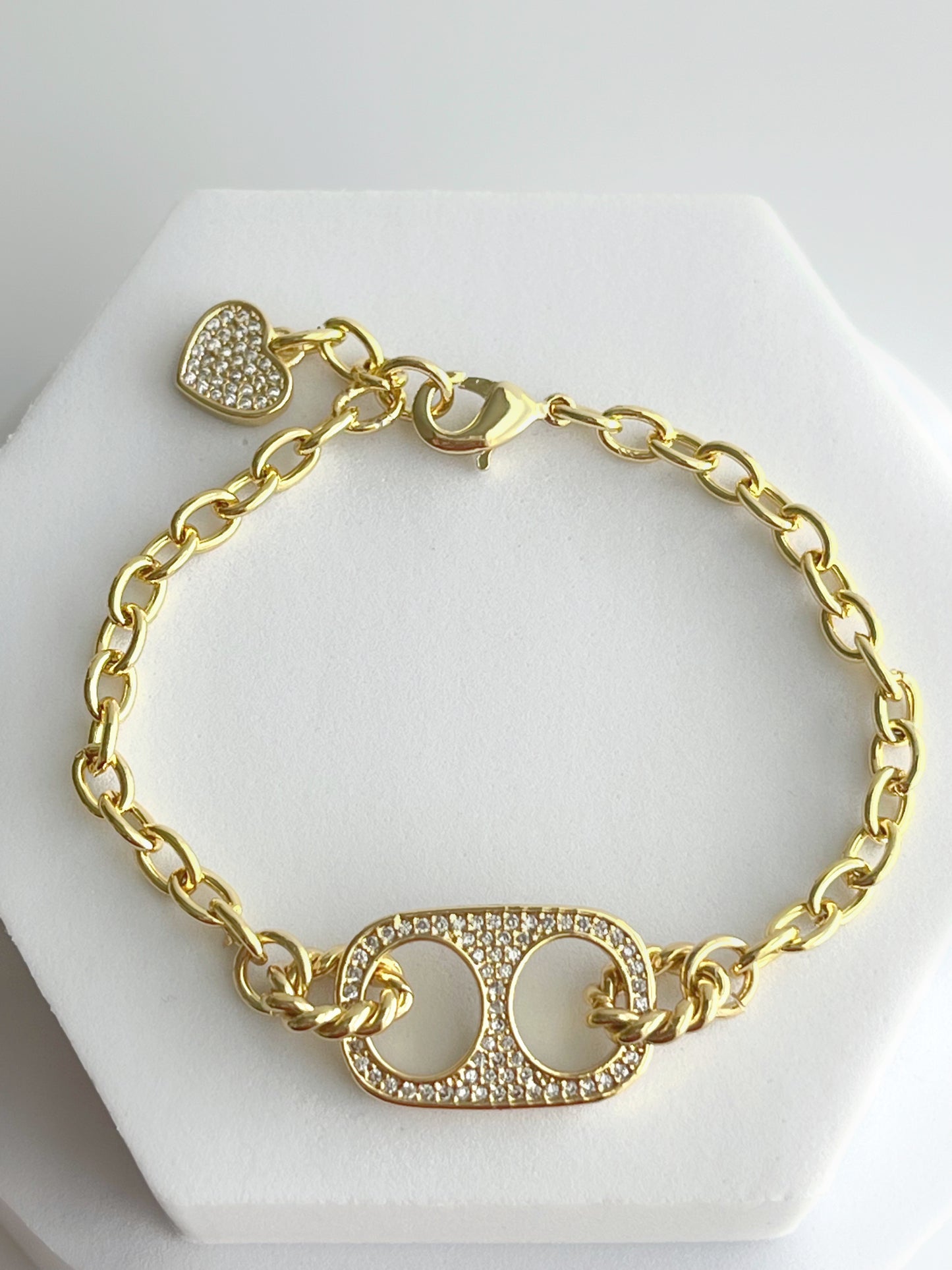 CZ Soda Tab Chain Bracelet