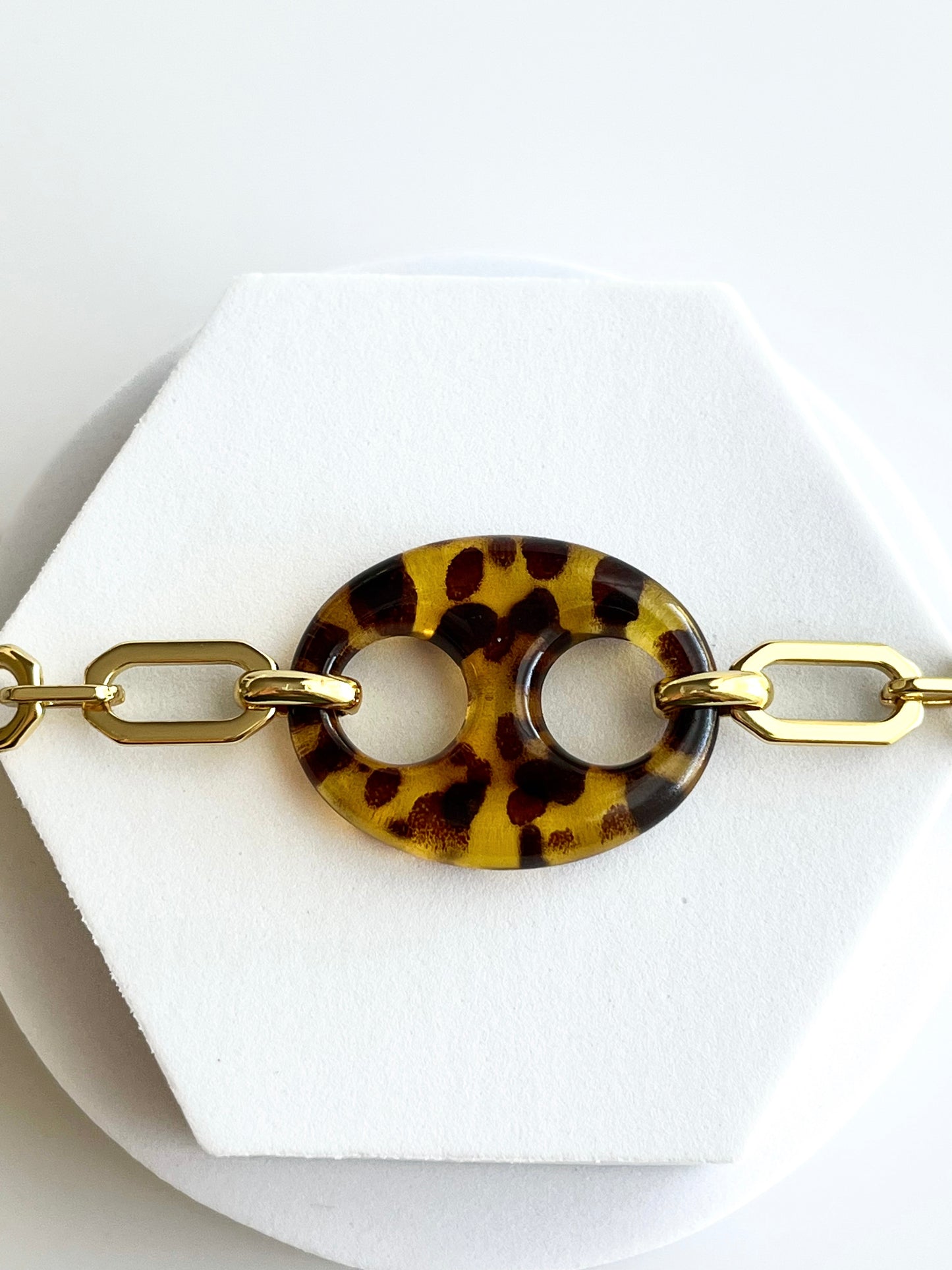 Large Leopard Pig Eye Chain Bracelet