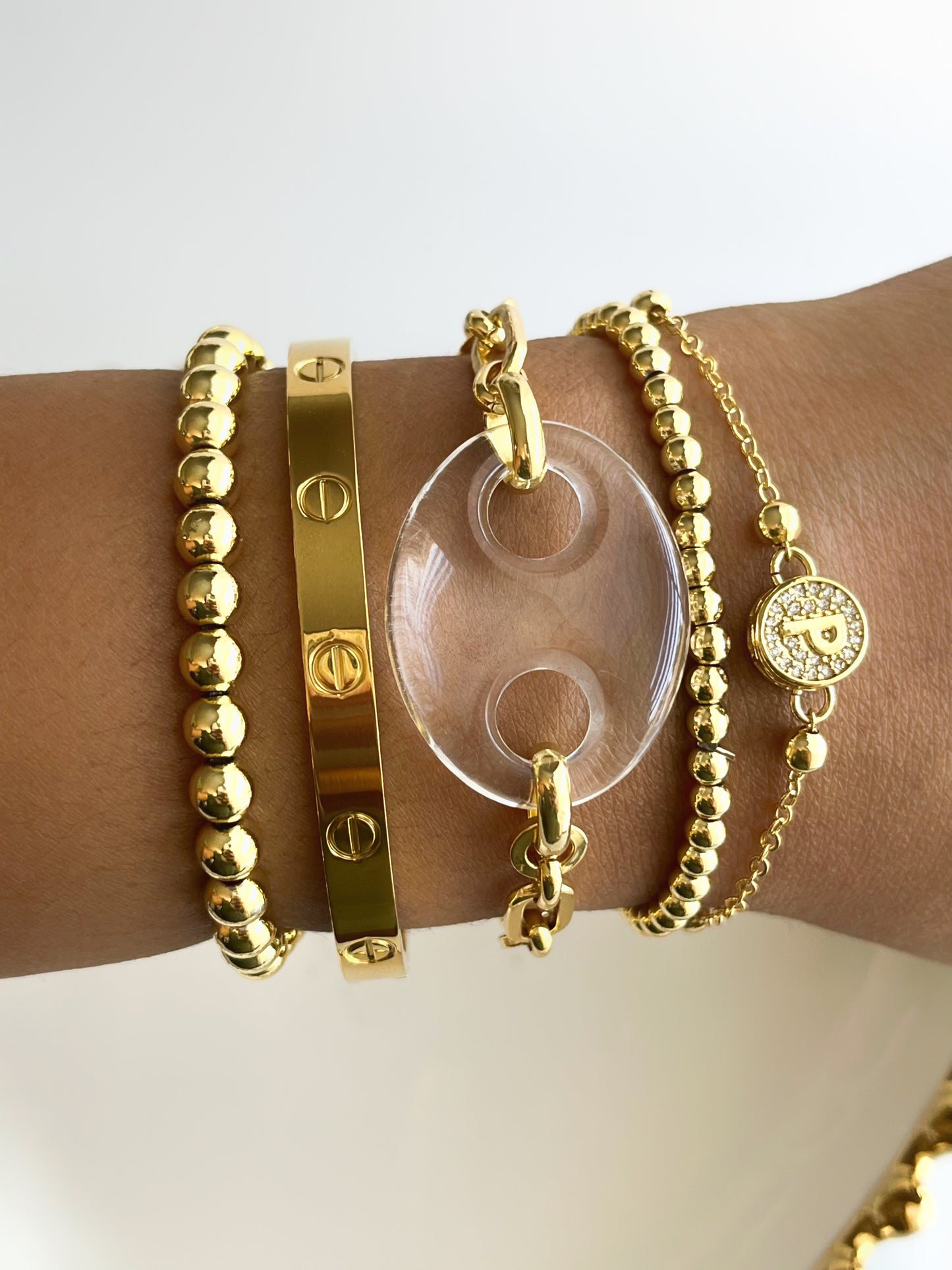 Clear Pig Eye Chain Bracelet