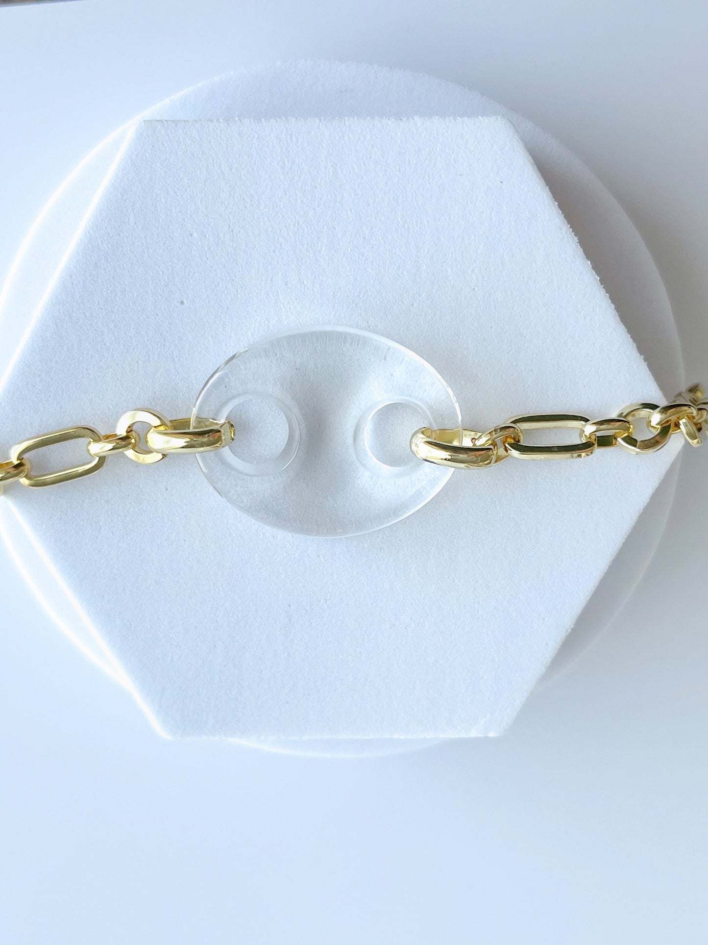 Clear Pig Eye Chain Bracelet