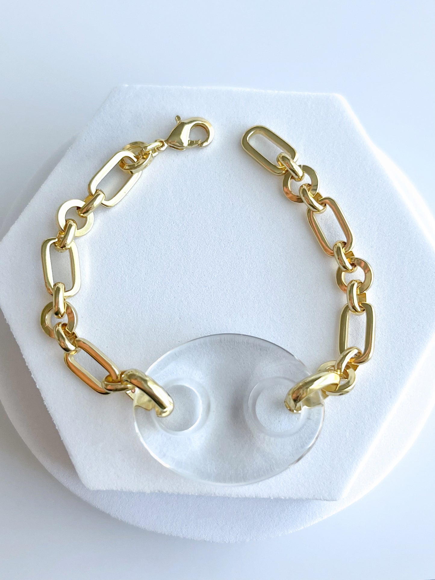 Clear Pig Eye Chain Bracelet