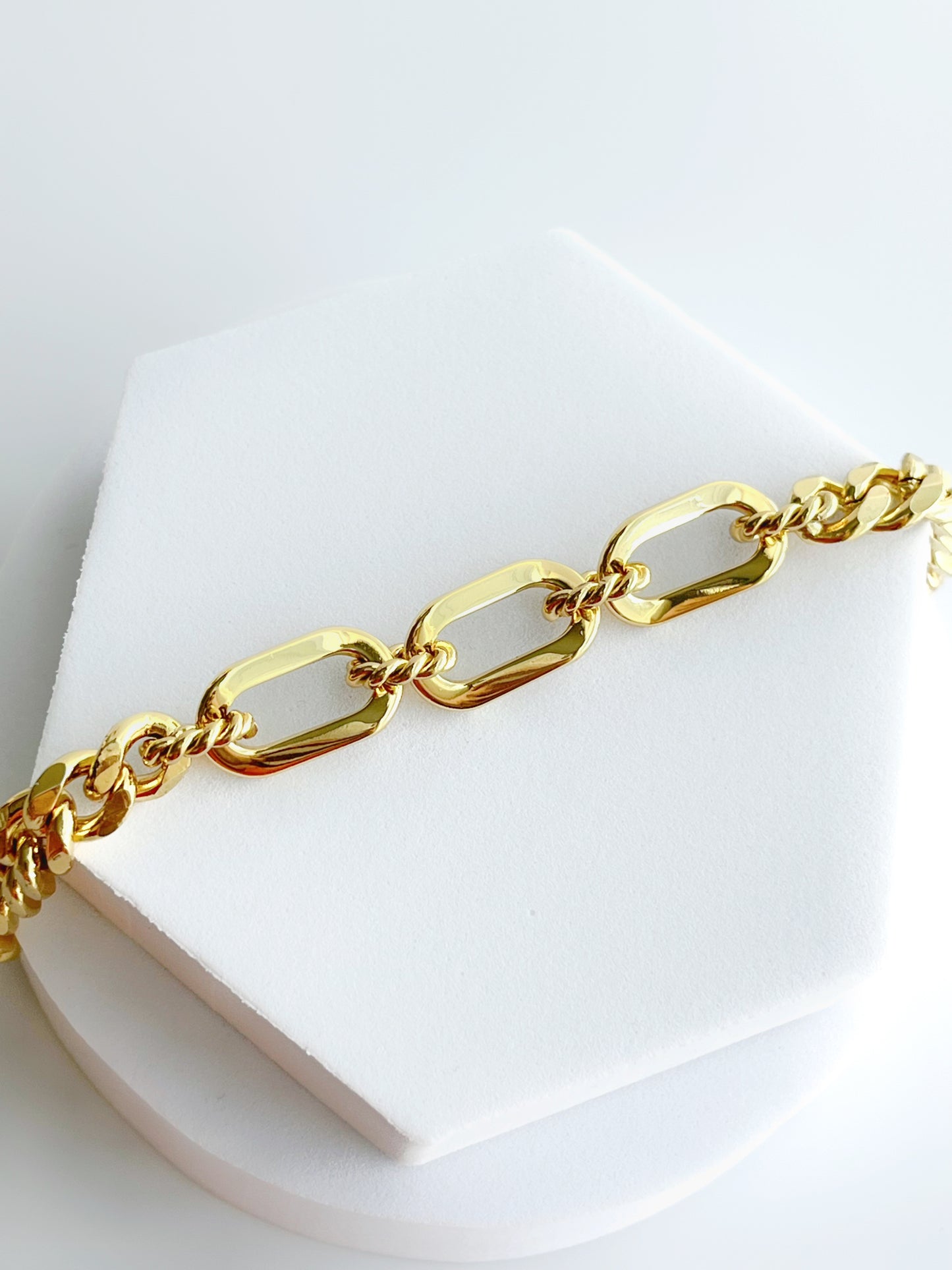 Thick Figaro & Cuban Chain Bracelet