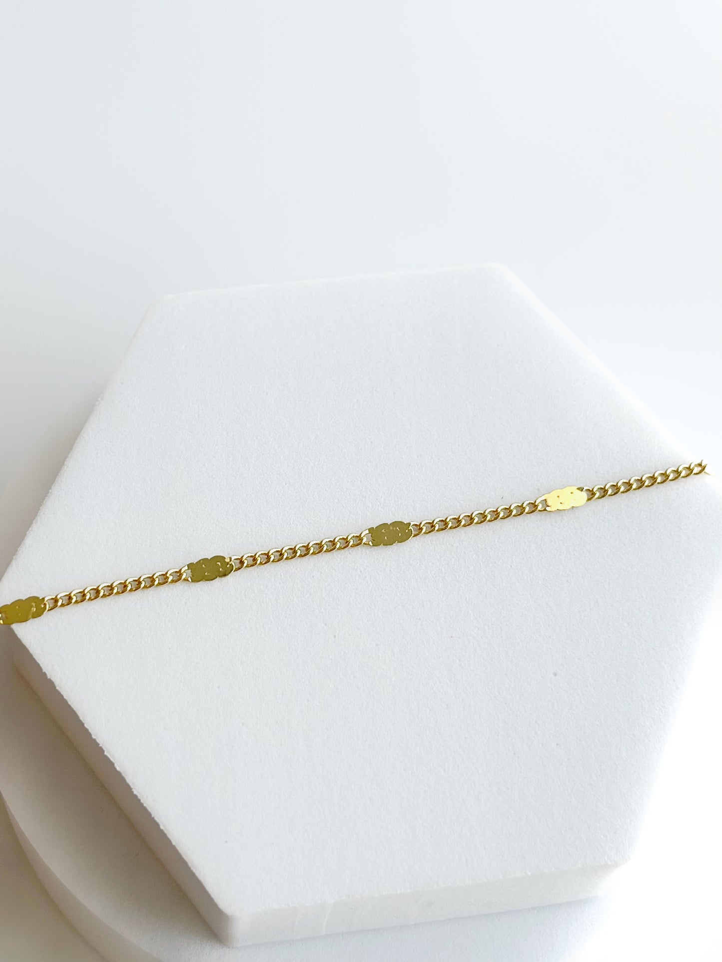 18K Gold Filled 3mm Curb Chain Bracelet