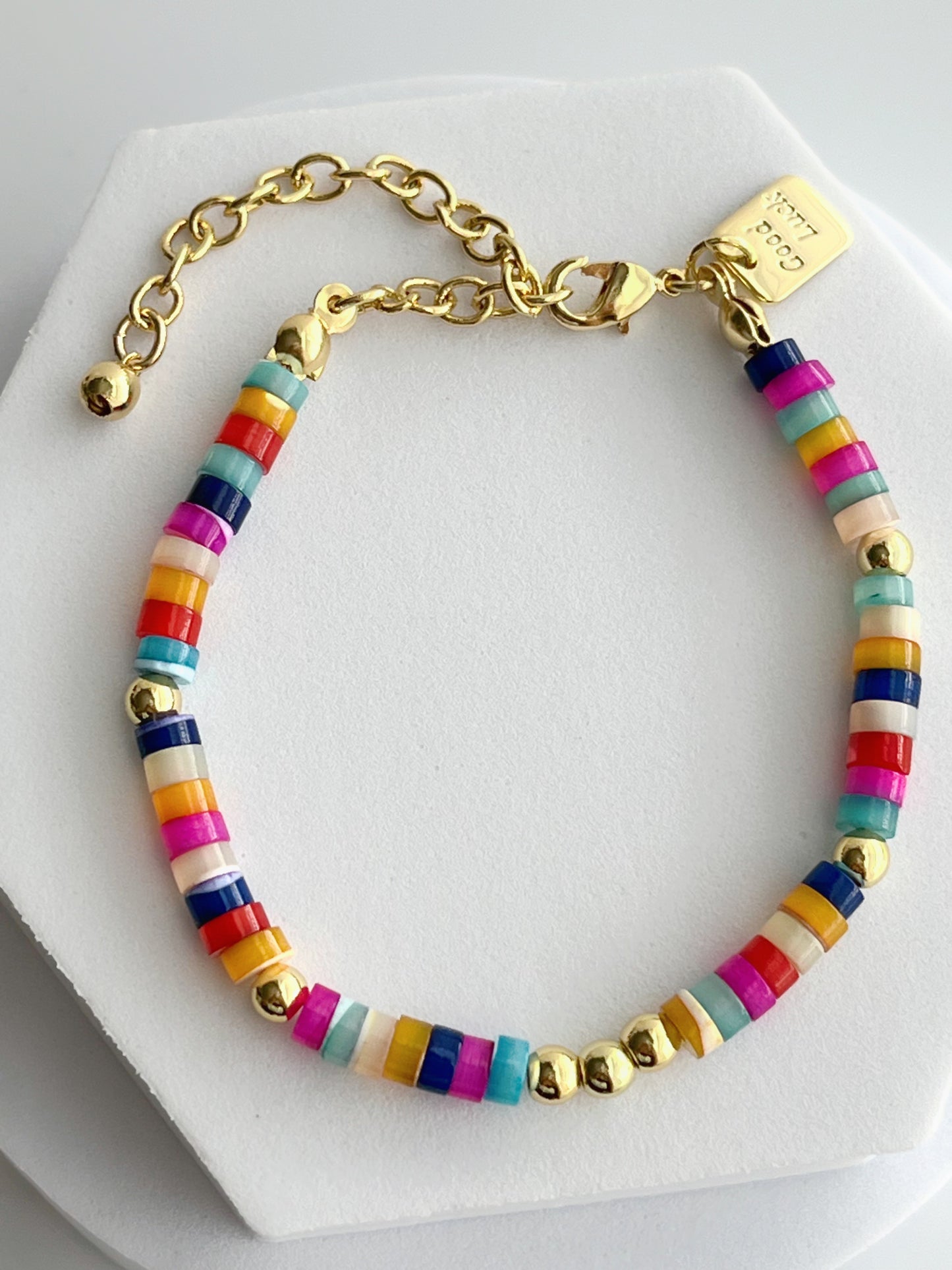 Mother of Pearl Heishi & Chip Bead Bracelets