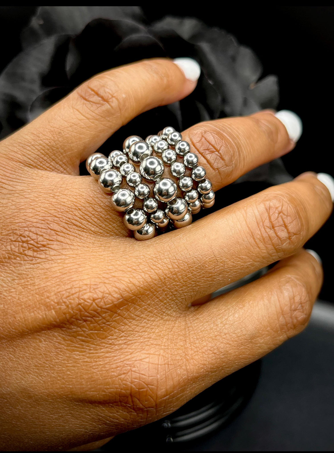 Stainless Steel Beaded Rings