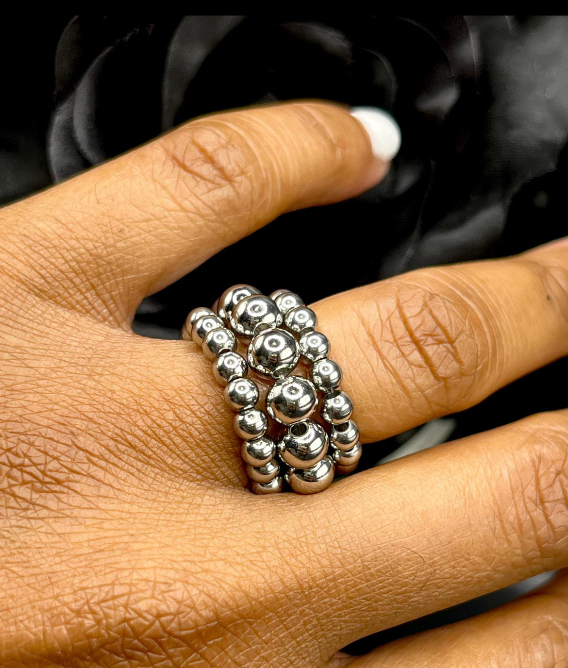 Stainless Steel Beaded Rings