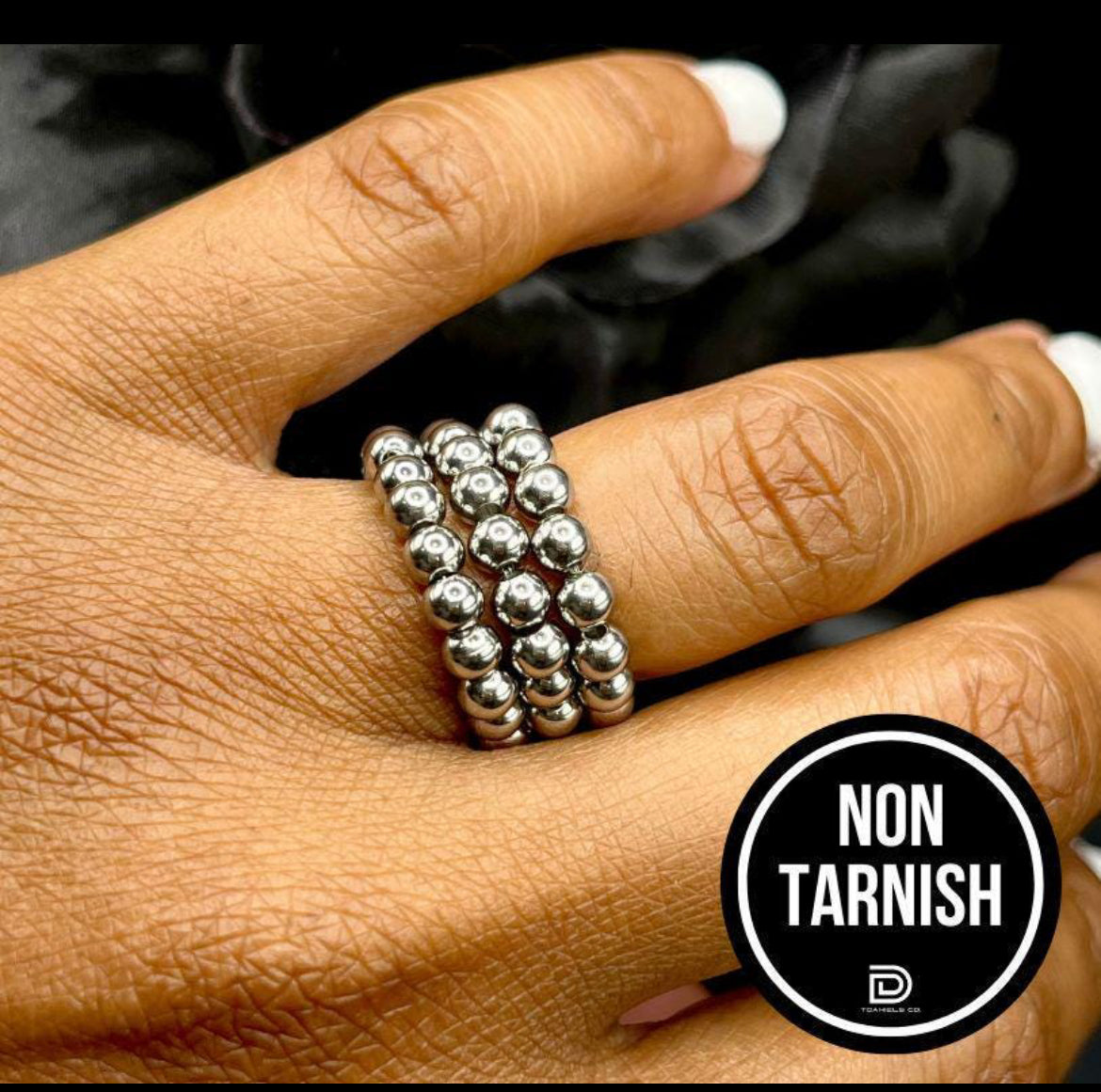 Stainless Steel Beaded Rings