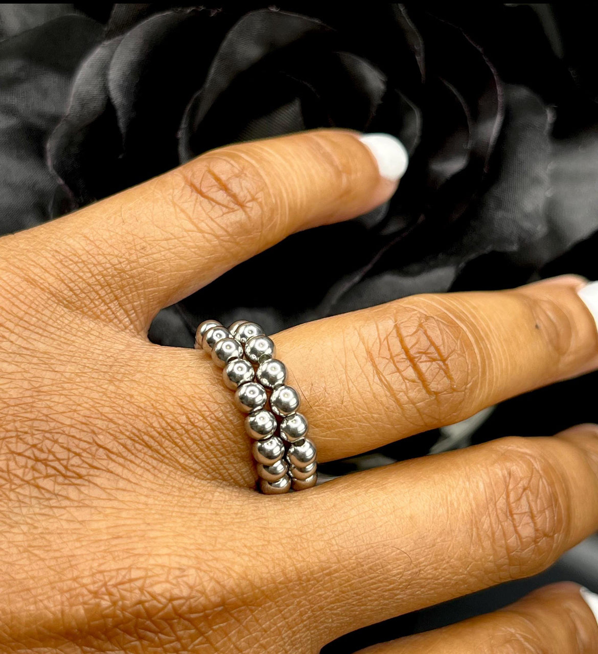 Stainless Steel Beaded Rings