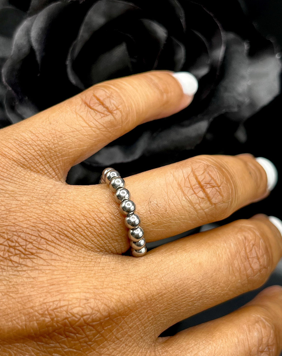 Stainless Steel Beaded Rings